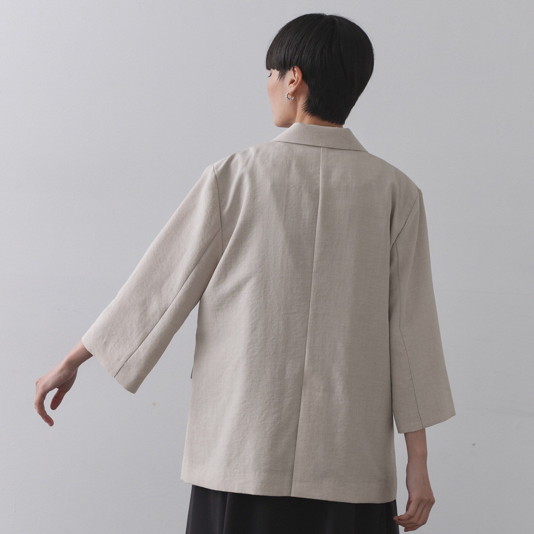 OPAQUE.CLIP「リネンライクダブルジャケット【洗える】」|テーラードジャケット|