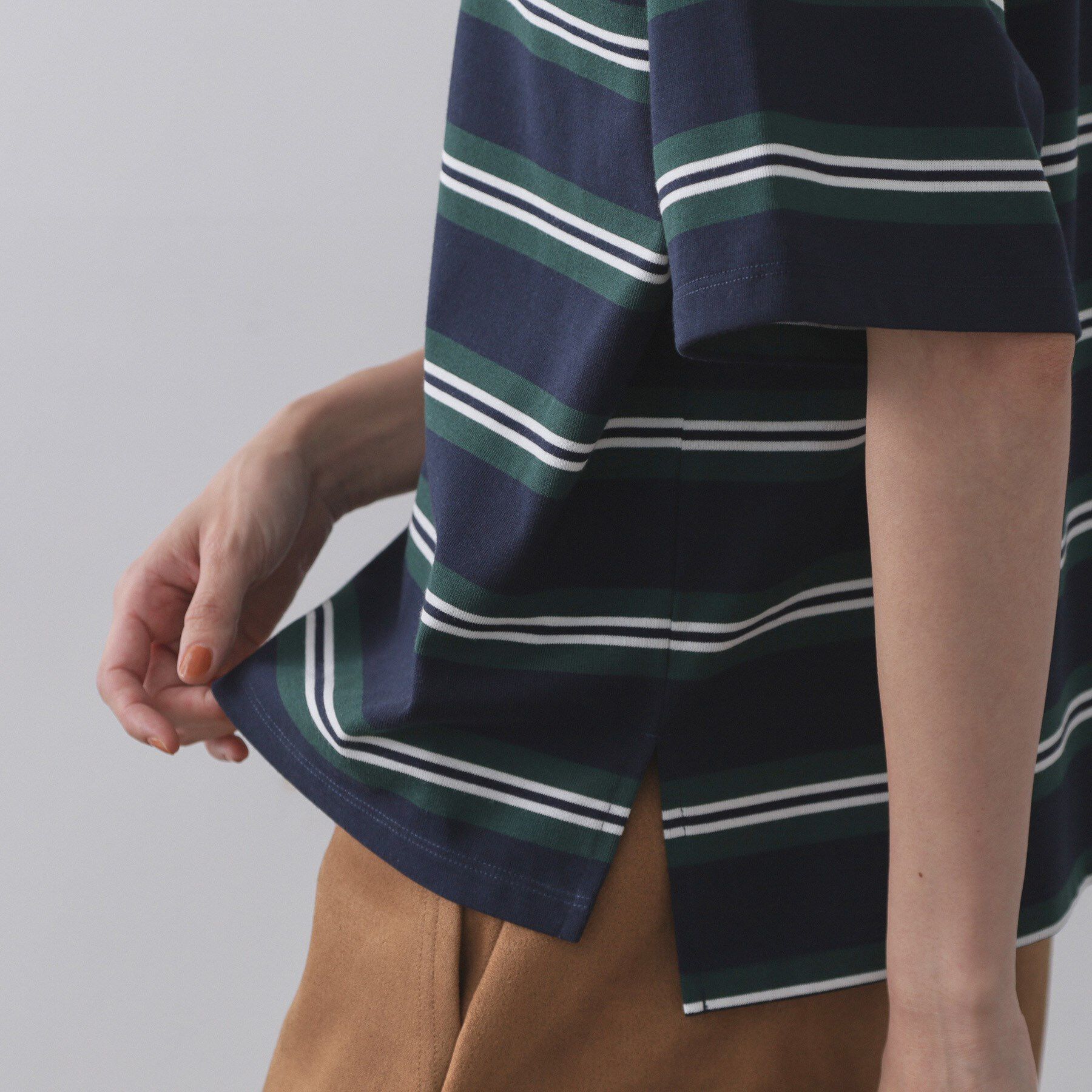 OPAQUE.CLIP「カラーボーダーポロカットソー【洗濯機洗い可】」|ポロシャツ|