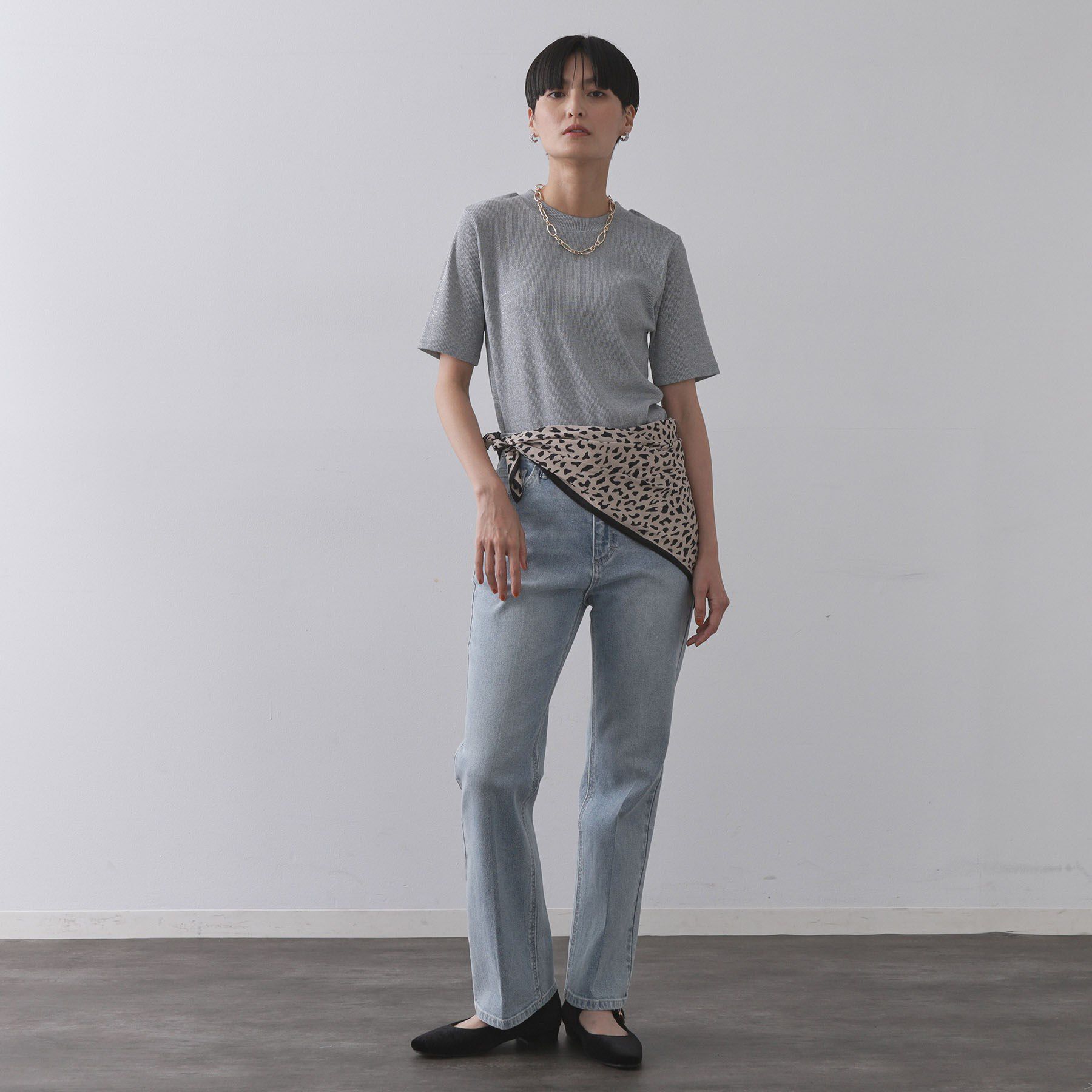 OPAQUE.CLIP「ラメリブカットソー【洗濯機洗い可】」|Tシャツ・カットソー|