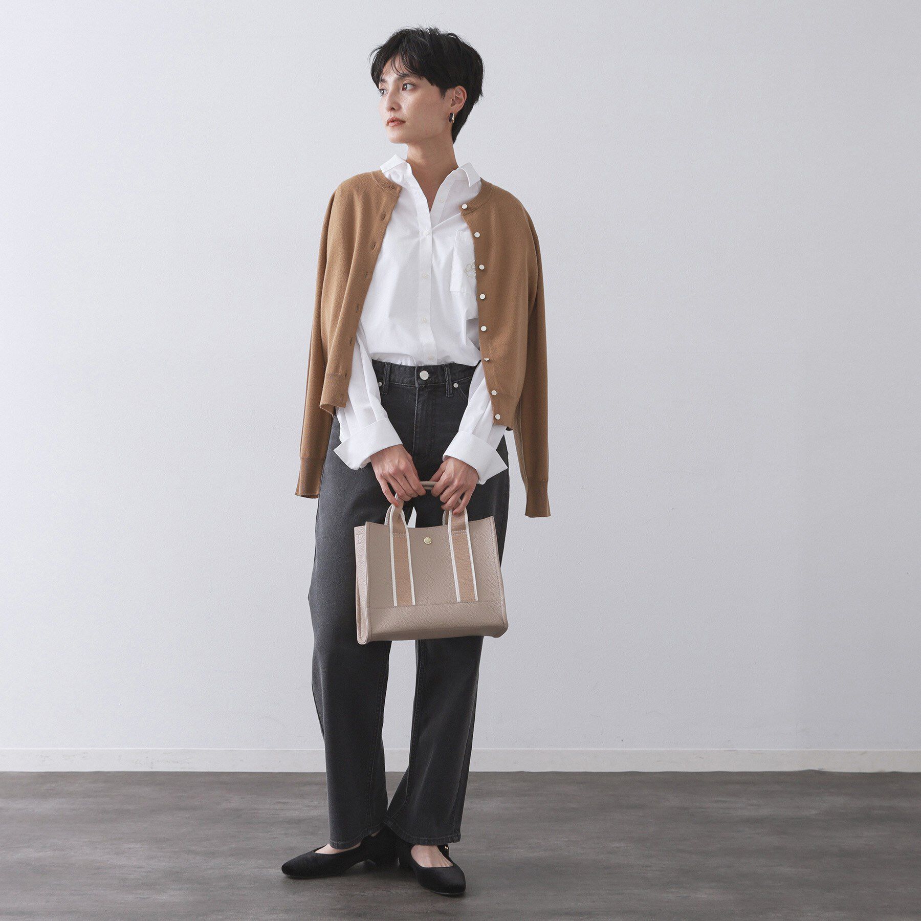 OPAQUE.CLIP「【軽量/2WAY】ラインテープスクエアミドルトートバッグ」|トートバッグ|