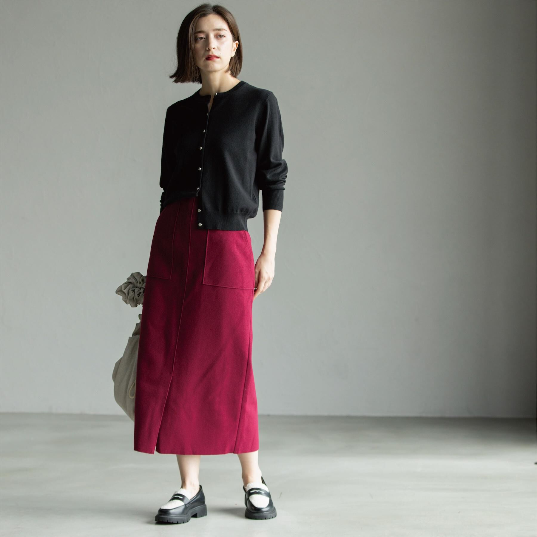 OPAQUE.CLIP「クルーニットカーディガン/エクストラファインメリノウール【THEシリーズ/洗濯機OK】」|カーディガン|