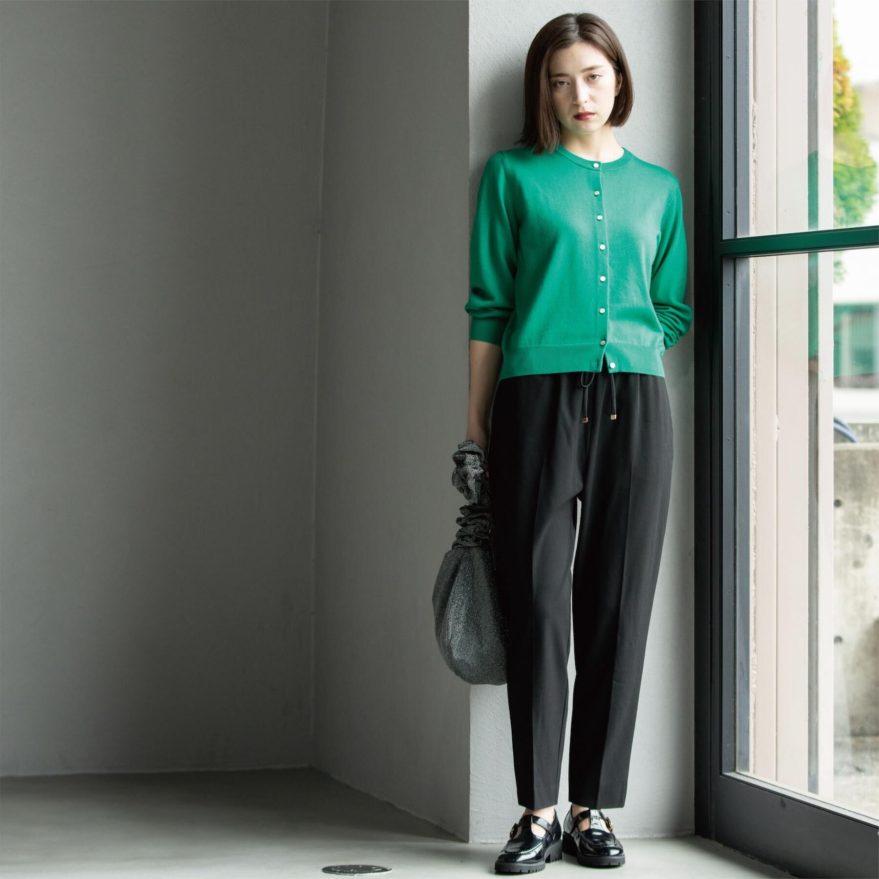 OPAQUE.CLIP「クルーニットカーディガン/エクストラファインメリノウール【THEシリーズ/洗濯機OK】」|カーディガン|