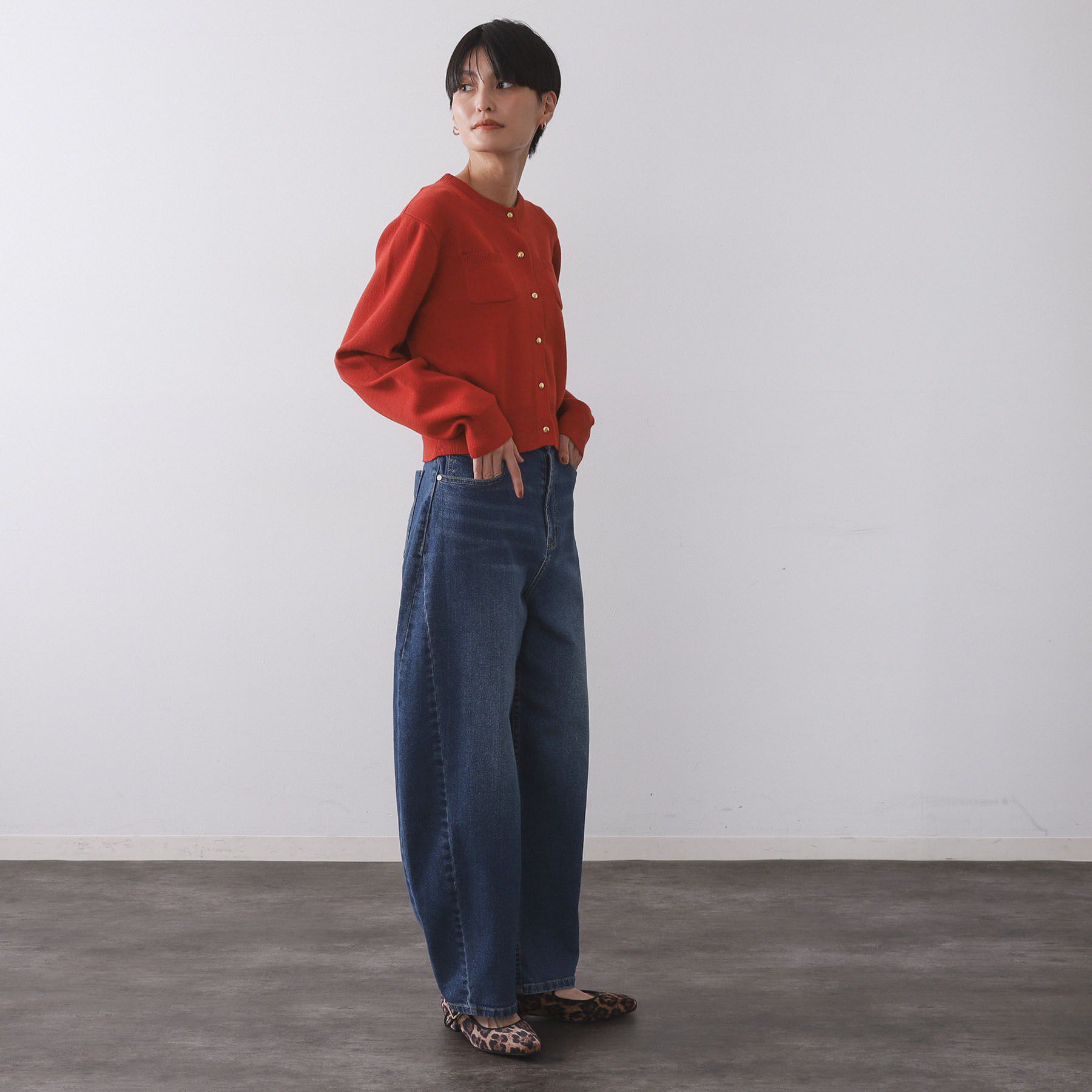 OPAQUE.CLIP「《andGIRL掲載》金ボタンニットカーディガン/衿取り外し可【洗濯機OK】」|カーディガン|