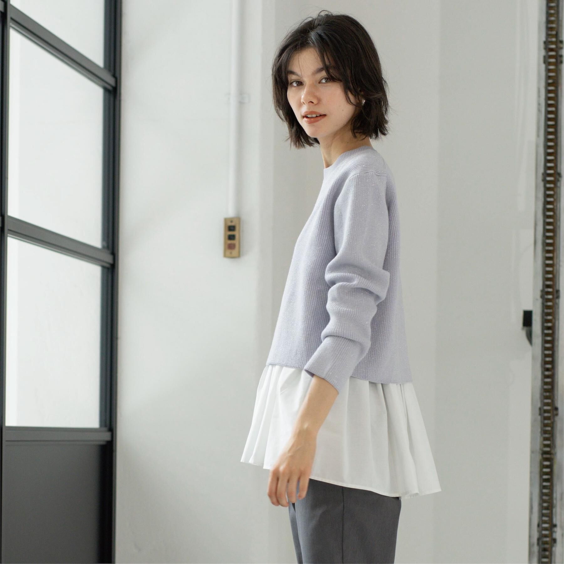 OPAQUE.CLIP「《ツインセット》ショートラメニット&times;フレアタンクトップ【洗濯機OK】」|その他|