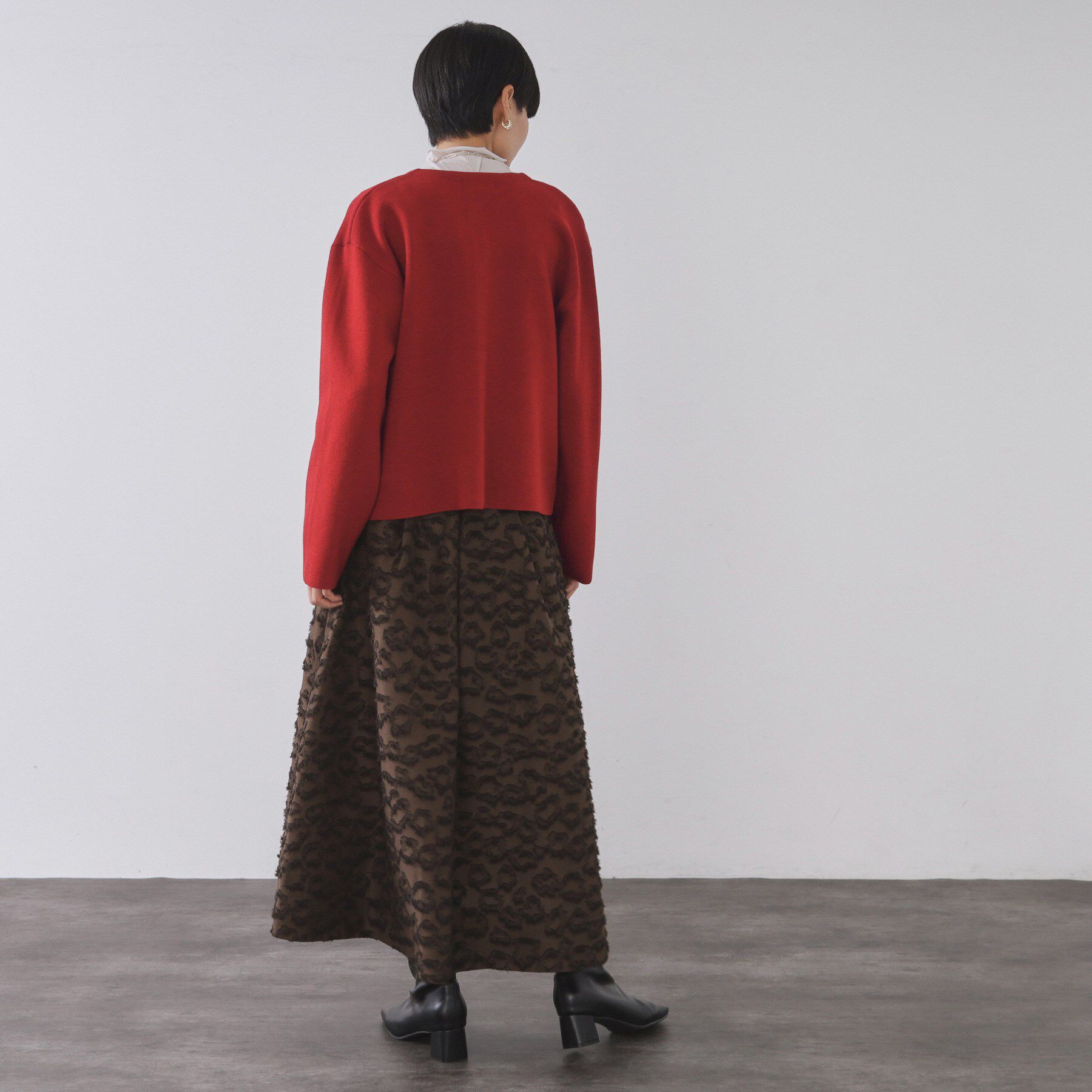 OPAQUE.CLIP「スナップボタン ダブルフェイス配色ニットカーディガン【洗濯機OK】」|カーディガン|