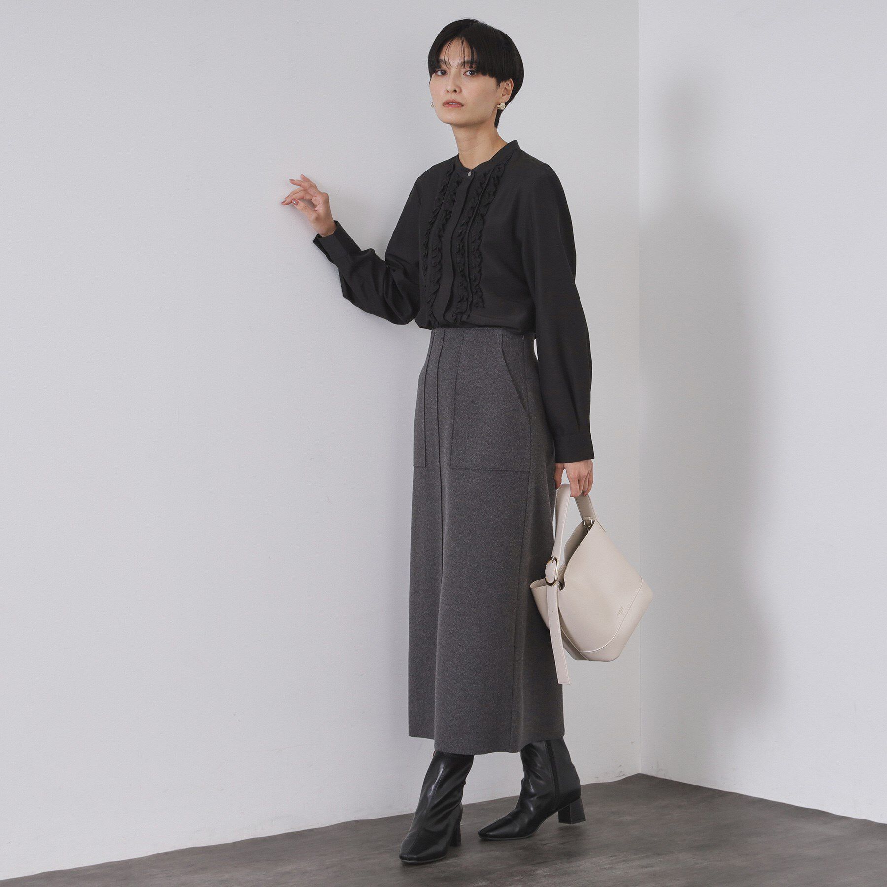 OPAQUE.CLIP「フロントフリルブラウス【洗濯機OK】」|シャツ・ブラウス|