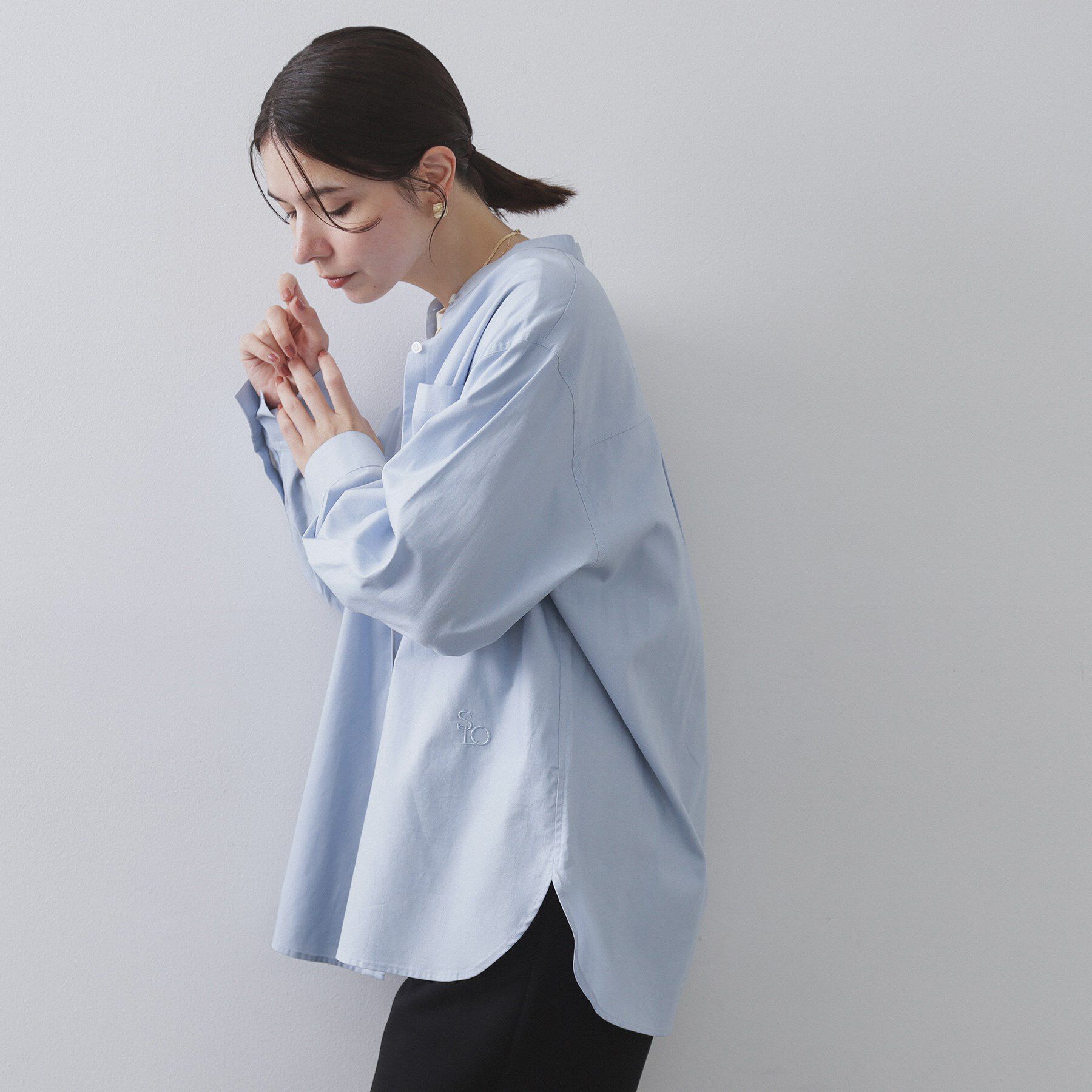 OPAQUE.CLIP「バンドカラーシャツ【洗濯機OK】」|シャツ・ブラウス|