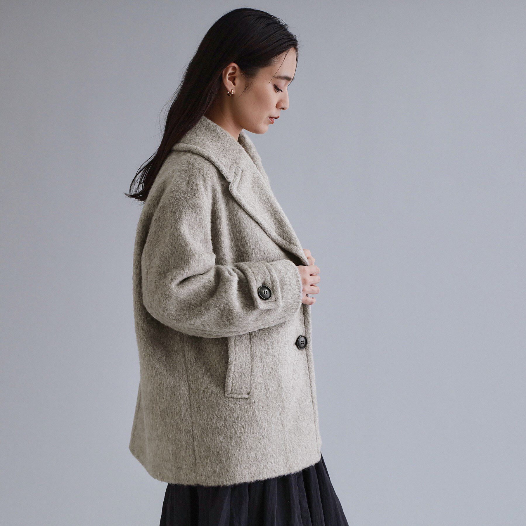 OPAQUE.CLIP「【es】《Mapel／マペル》シャギーミドルコート」|チェスターコート|