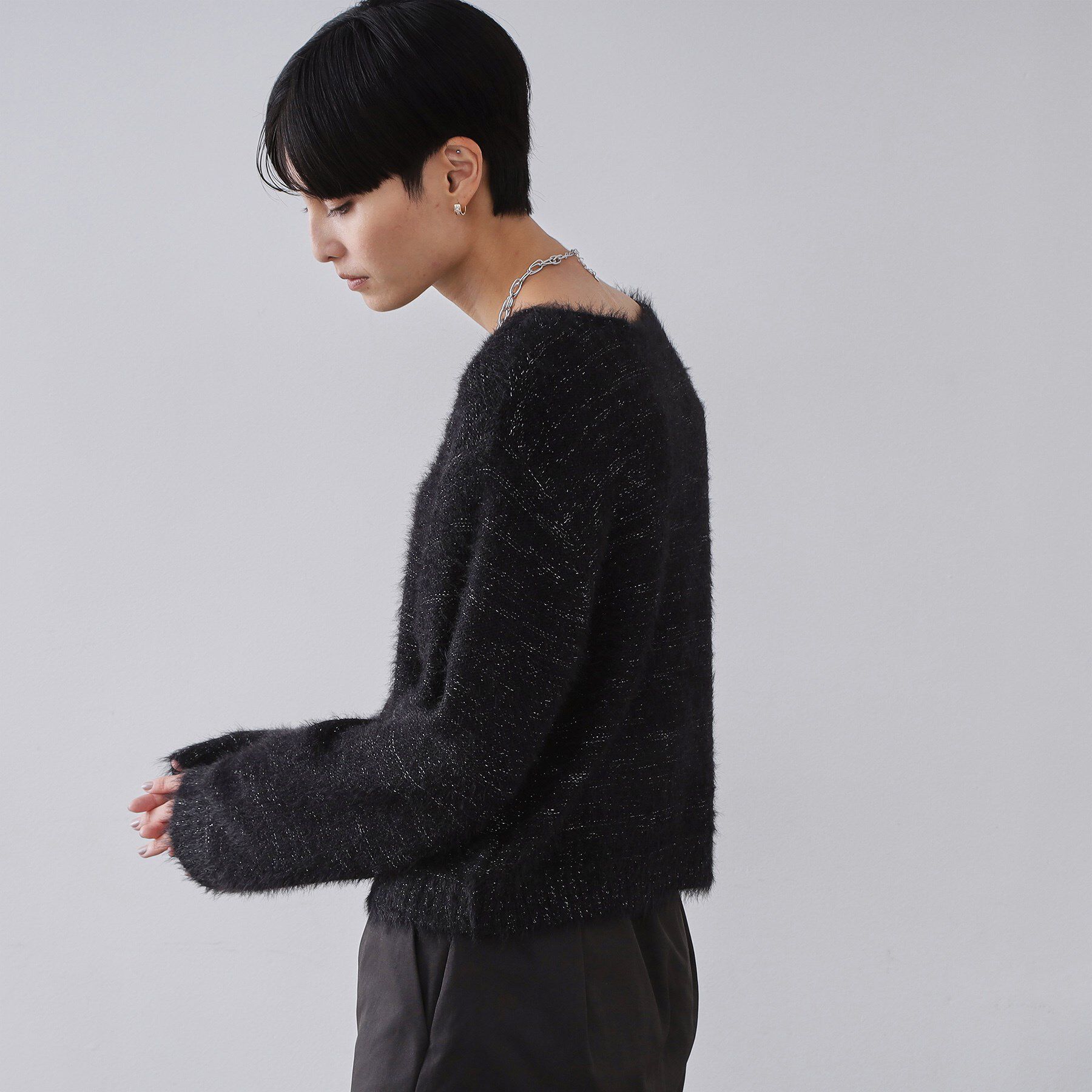 OPAQUE.CLIP「ラメシャギーニット【洗濯機OK】」|ニット・セーター|