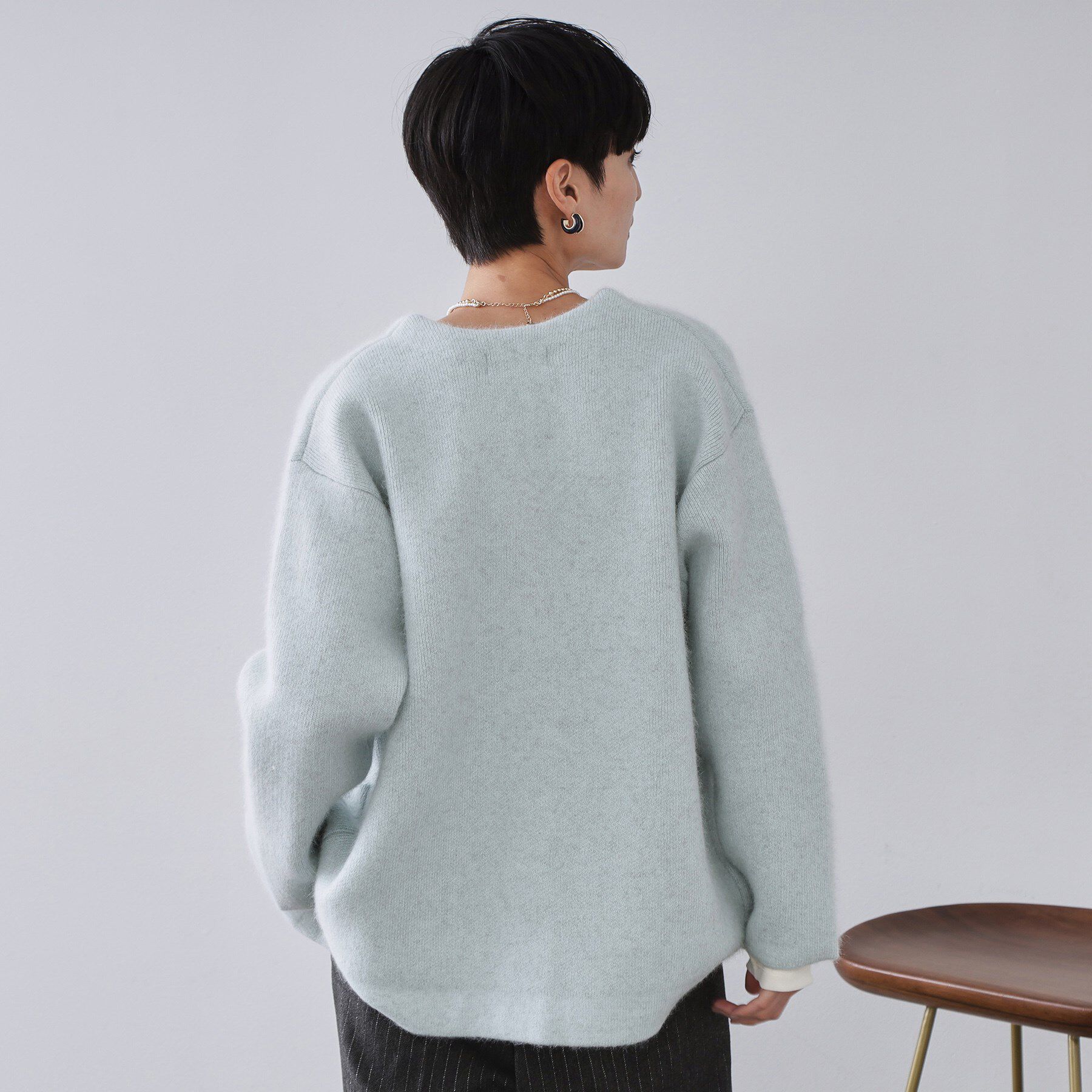 OPAQUE.CLIP「アンゴラ/フォックスブレンド　ニットカーディガン【洗濯機OK】」|カーディガン|