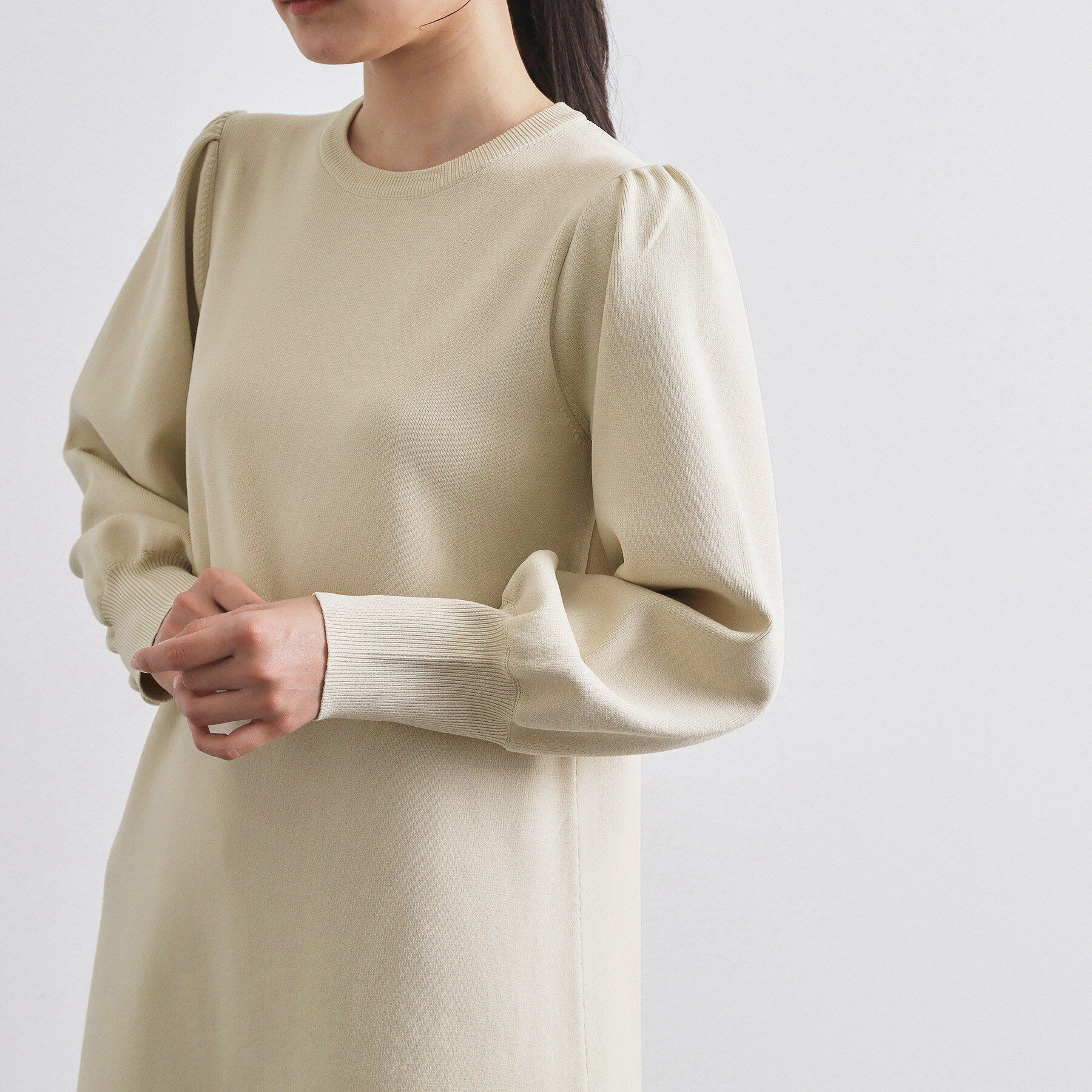 OPAQUE.CLIP「裾フレアニットワンピース【洗濯機OK/抗ピル】」|ワンピース|