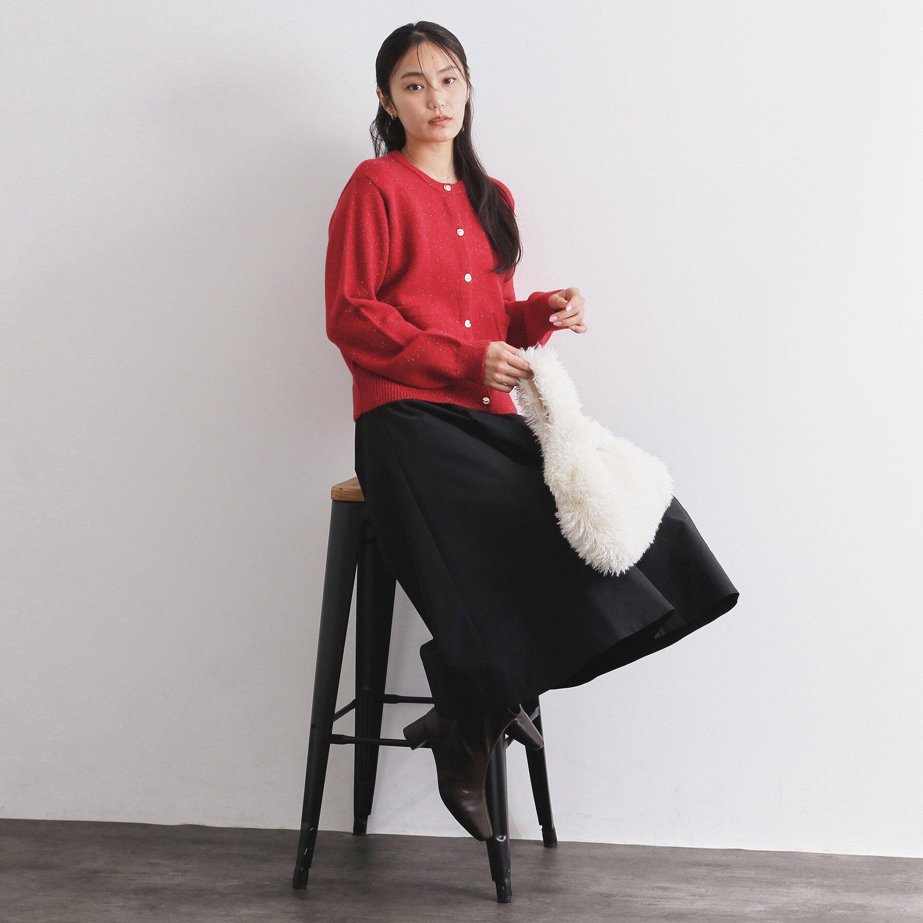 OPAQUE.CLIP「金ボタンラメニットカーディガン【洗濯機OK】」|カーディガン|