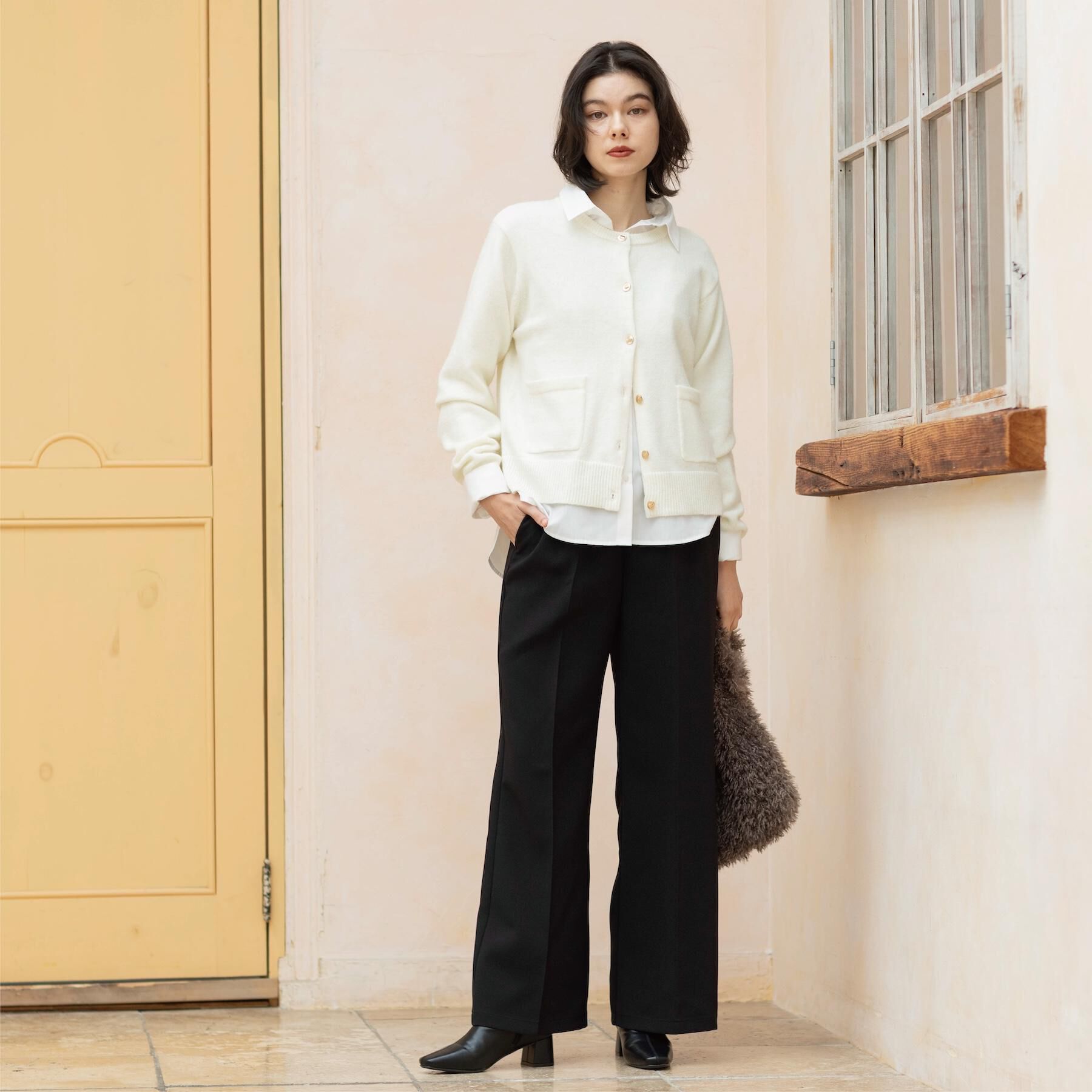 OPAQUE.CLIP「金ボタンラメニットカーディガン【洗濯機OK】」|カーディガン|