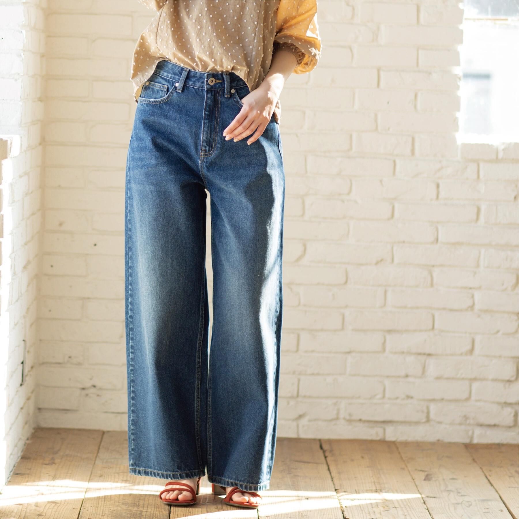 OPAQUE.CLIP「ストレートデニムパンツ【洗濯機OK】《S～LL》」|デニム|ブルー(093)