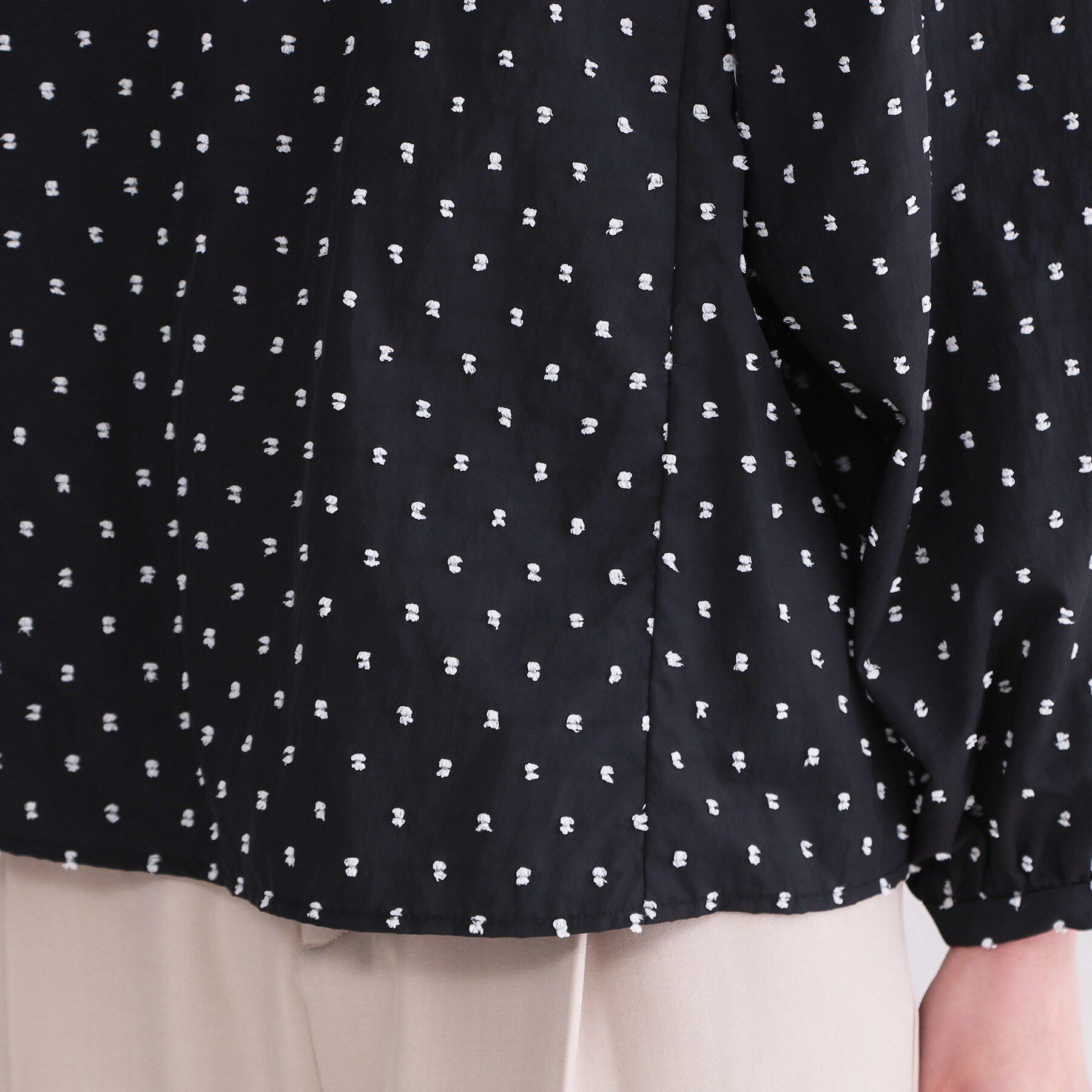 OPAQUE.CLIP「ドビードットパフスリーブブラウス【洗濯機OK】」|シャツ・ブラウス|