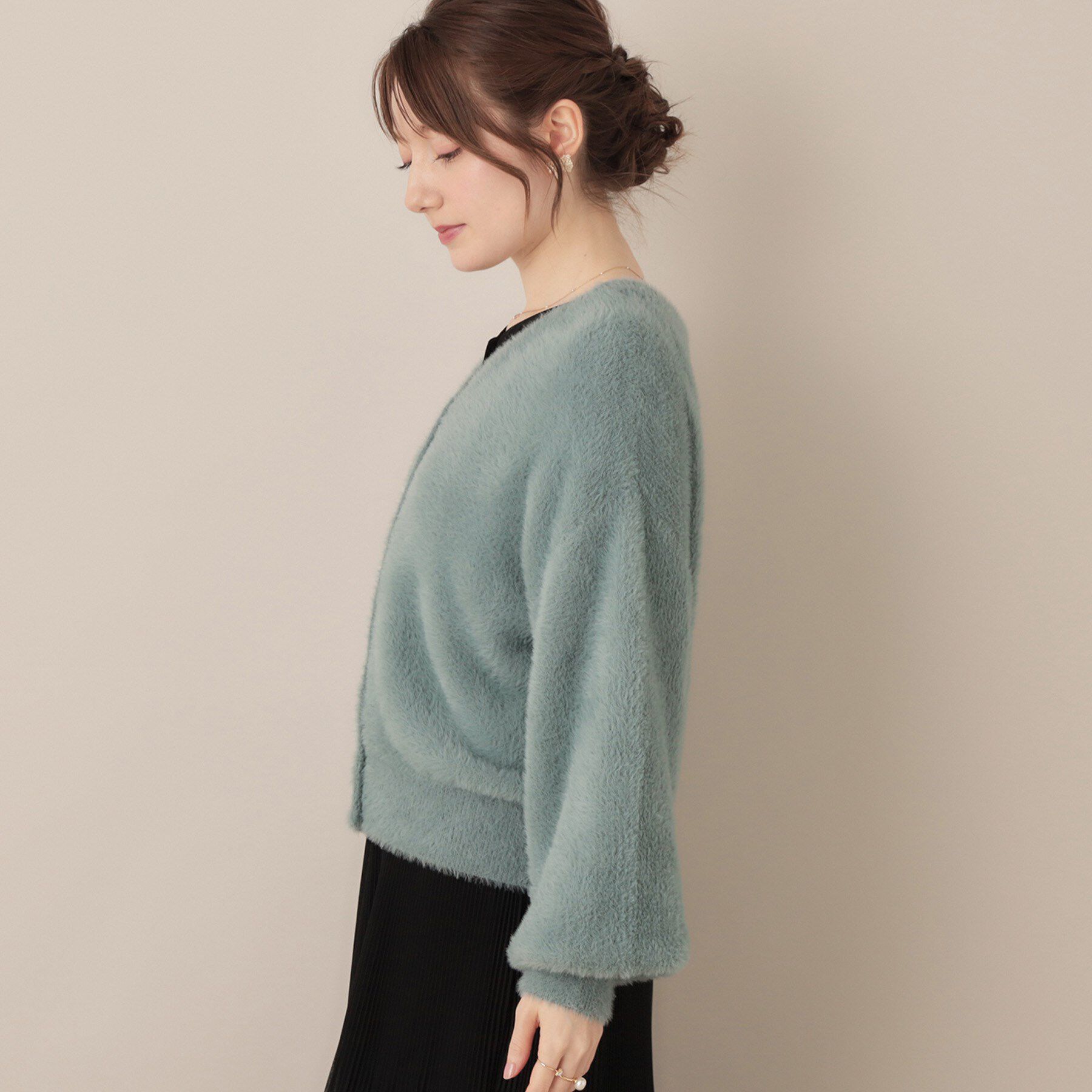 Couture broach「【ふわふわ/前後2WAY】フェザーカーディトップス」|カーディガン|