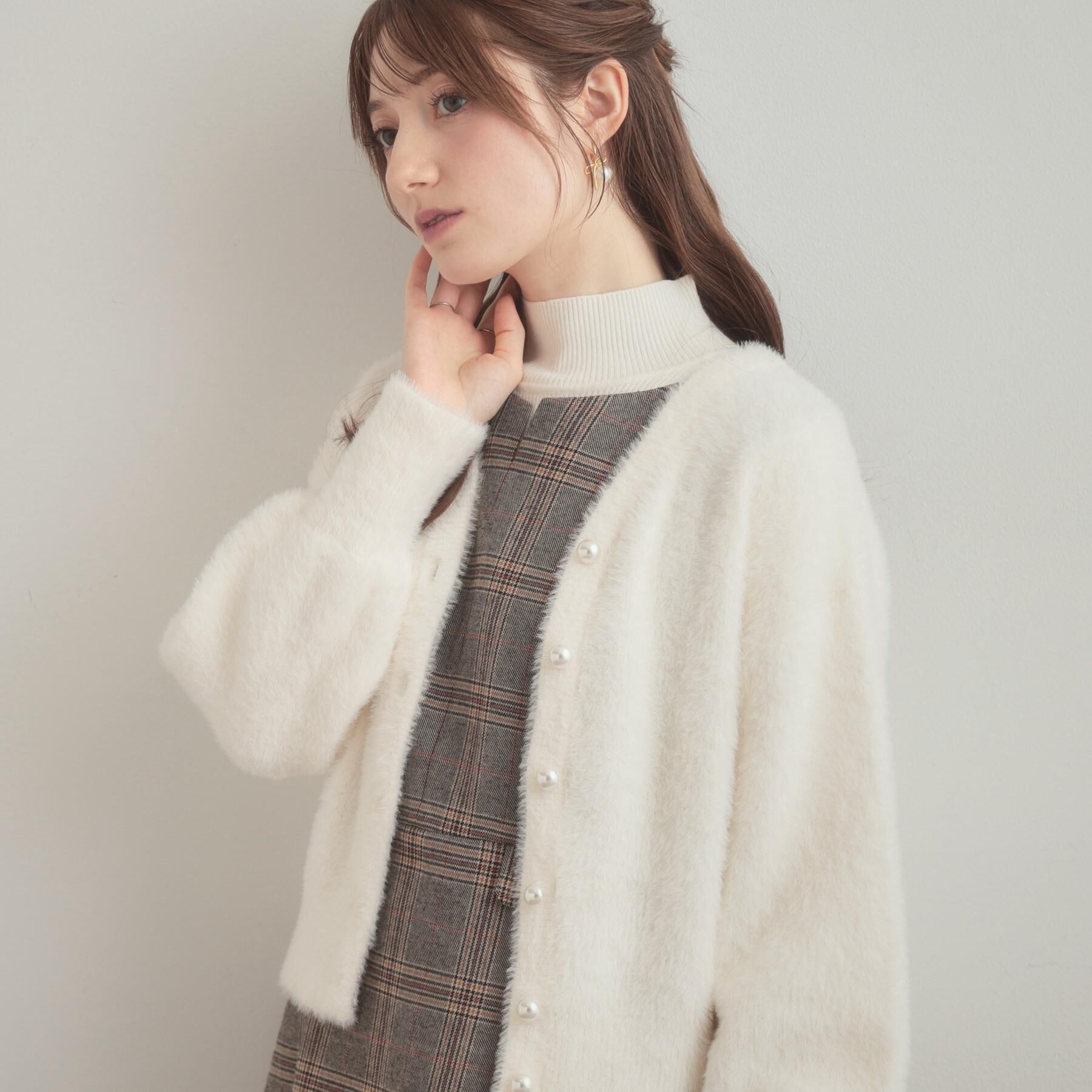 Couture broach「【ふわふわ/前後2WAY】フェザーカーディトップス」|カーディガン|