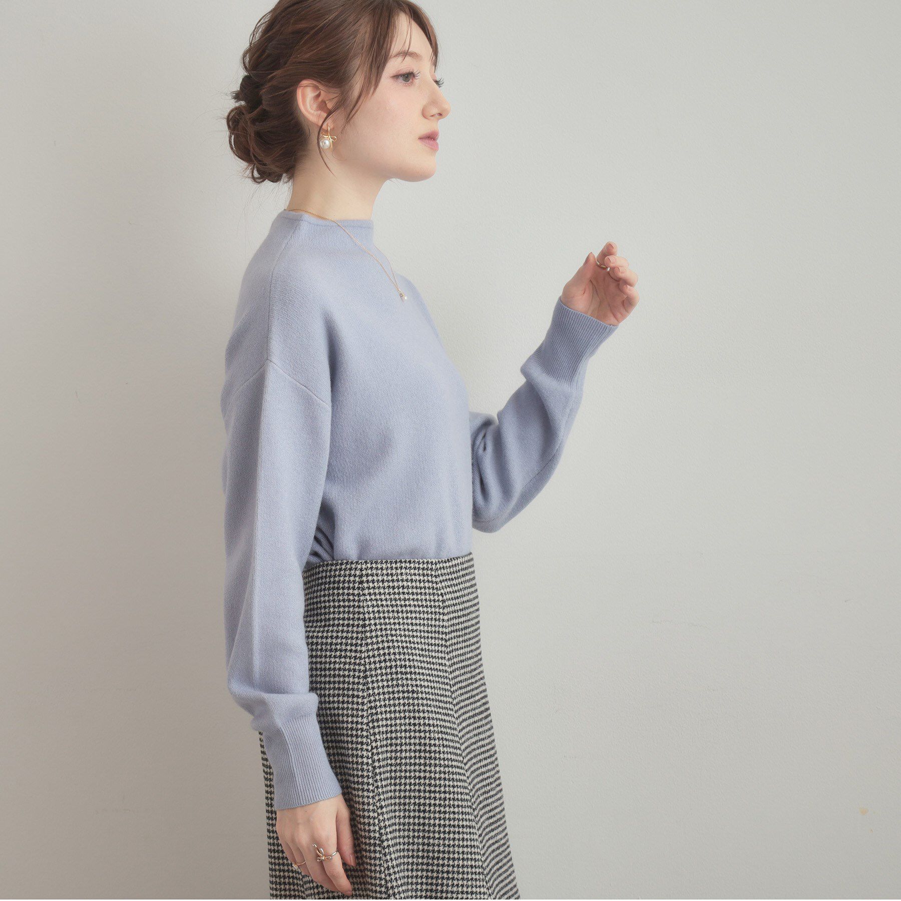 Couture broach「【ゆるふわ・通勤】リッシュアンゴラ バックパール調ニット」|ニット・セーター|