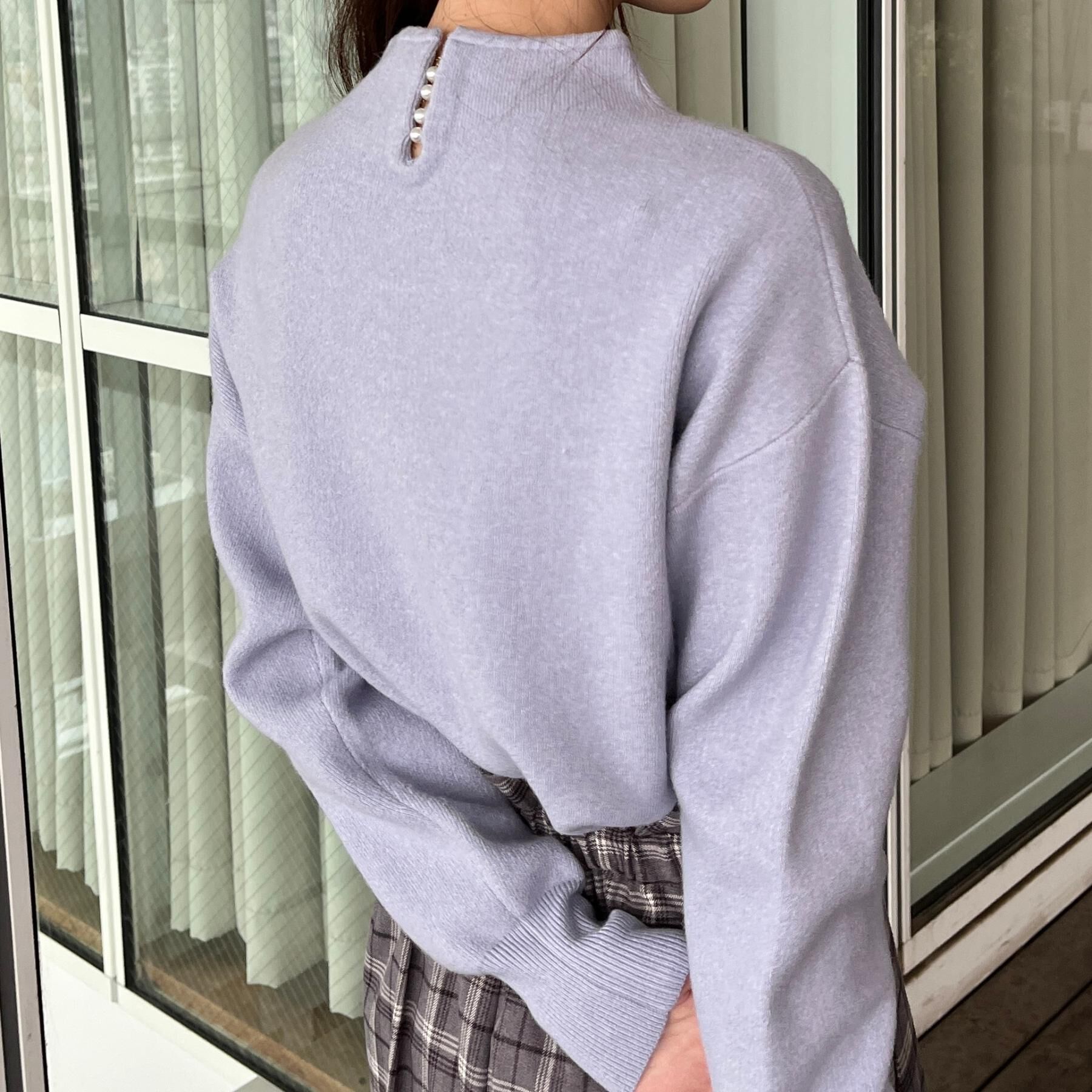 Couture broach「【ゆるふわ・通勤】リッシュアンゴラ バックパール調ニット」|ニット・セーター|