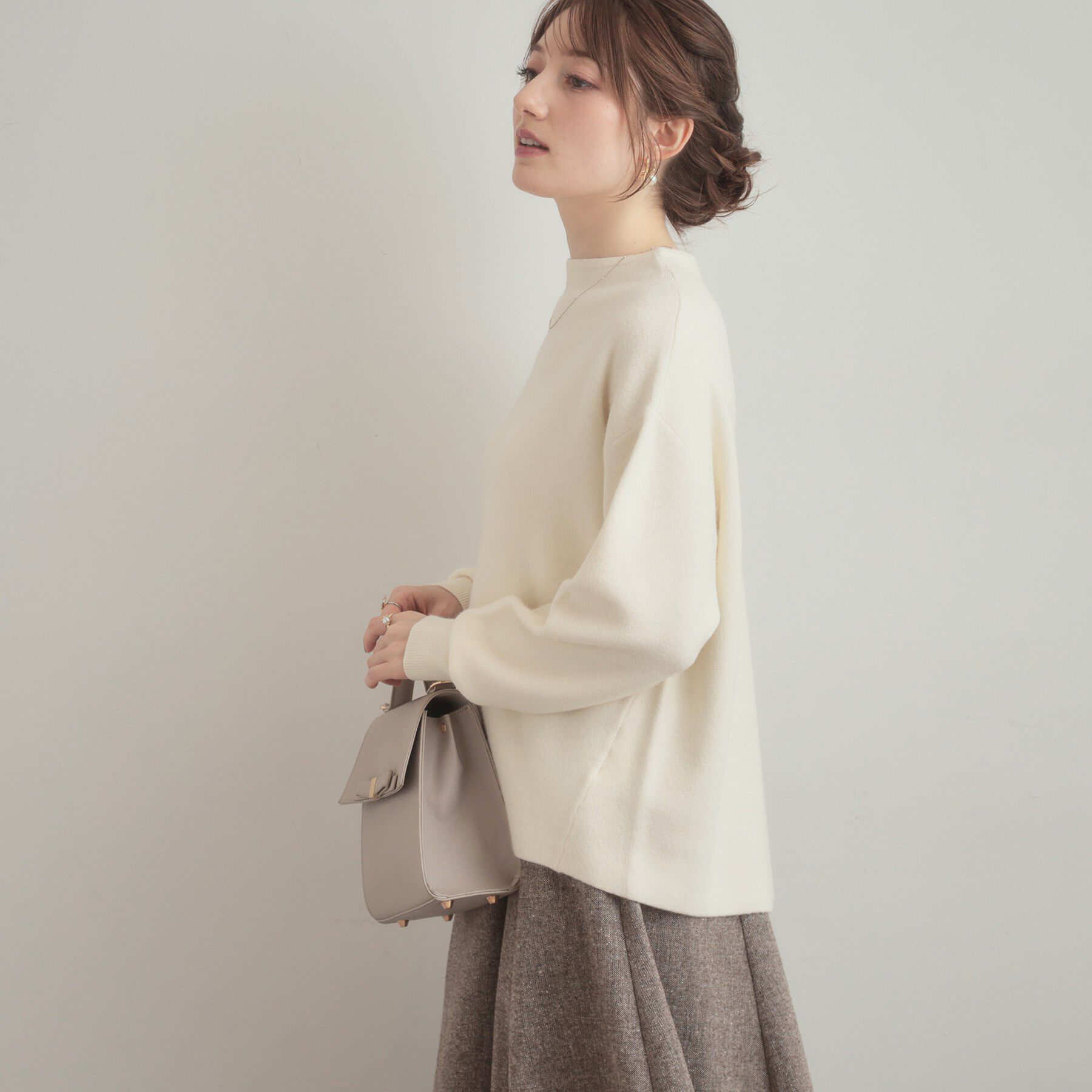 Couture broach「【ゆるふわ・通勤】リッシュアンゴラ バックパール調ニット」|ニット・セーター|