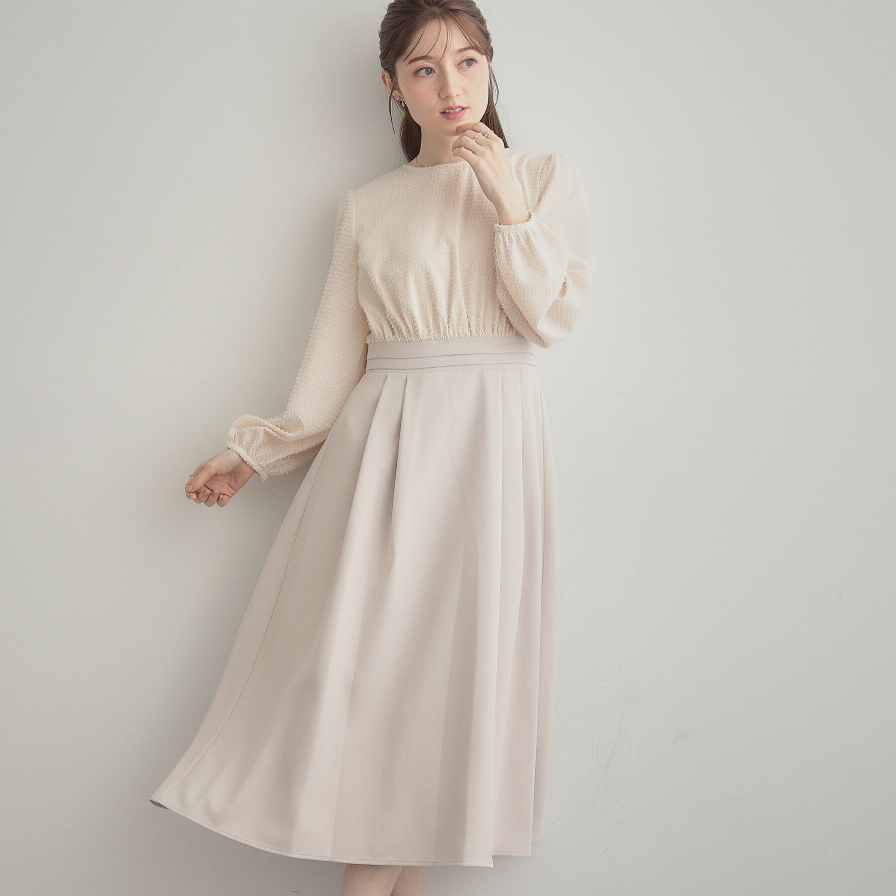 Couture broach「【通勤・ラメジャカード】ドッキングワンピース」|ワンピース|