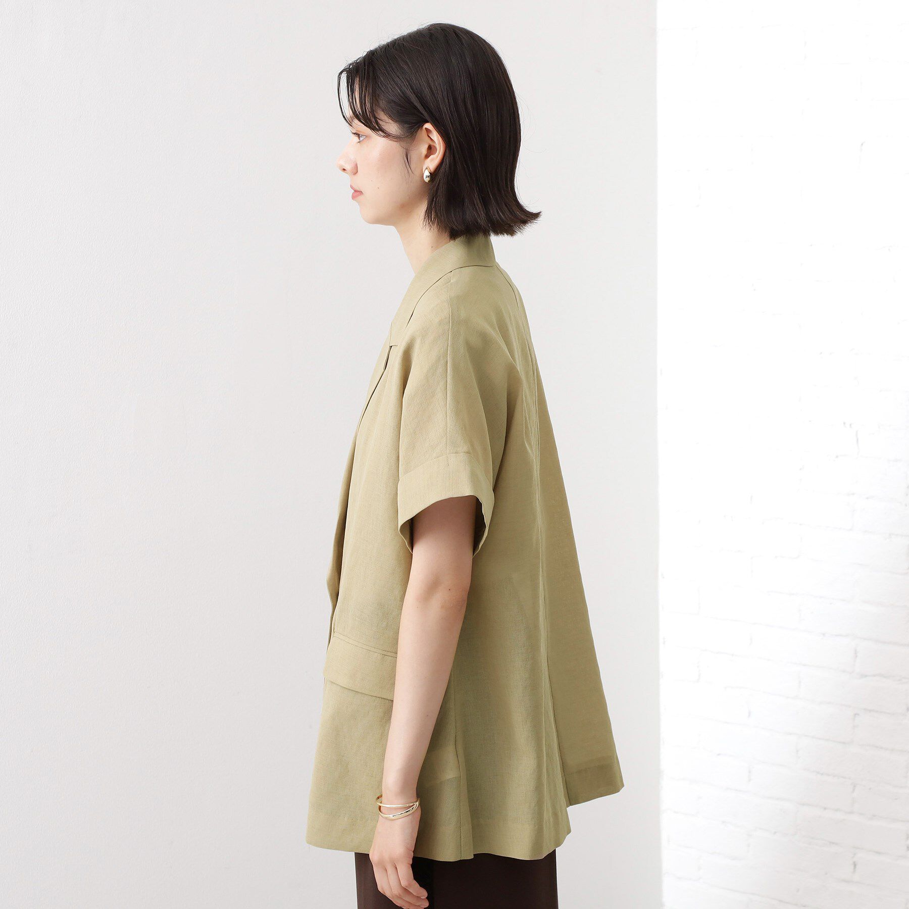 THE SHOP TK「半袖シアージャケット【洗える】」|テーラードジャケット|
