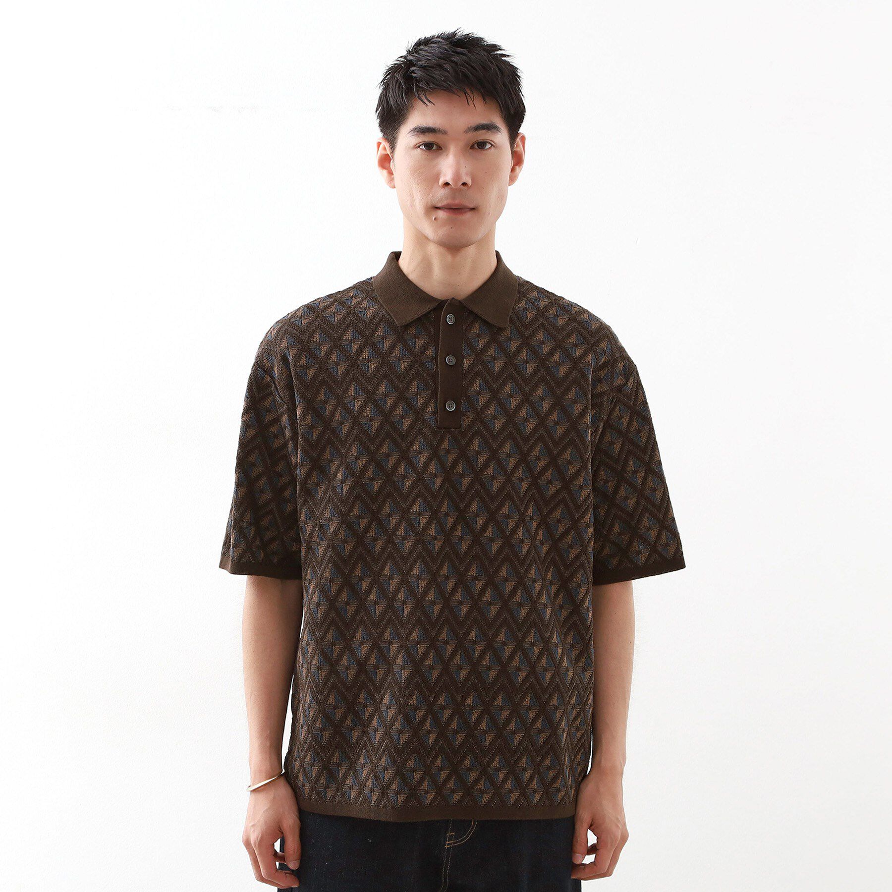 THE SHOP TK「ジオメニットポロシャツ　【洗濯機OK】」|ポロシャツ|