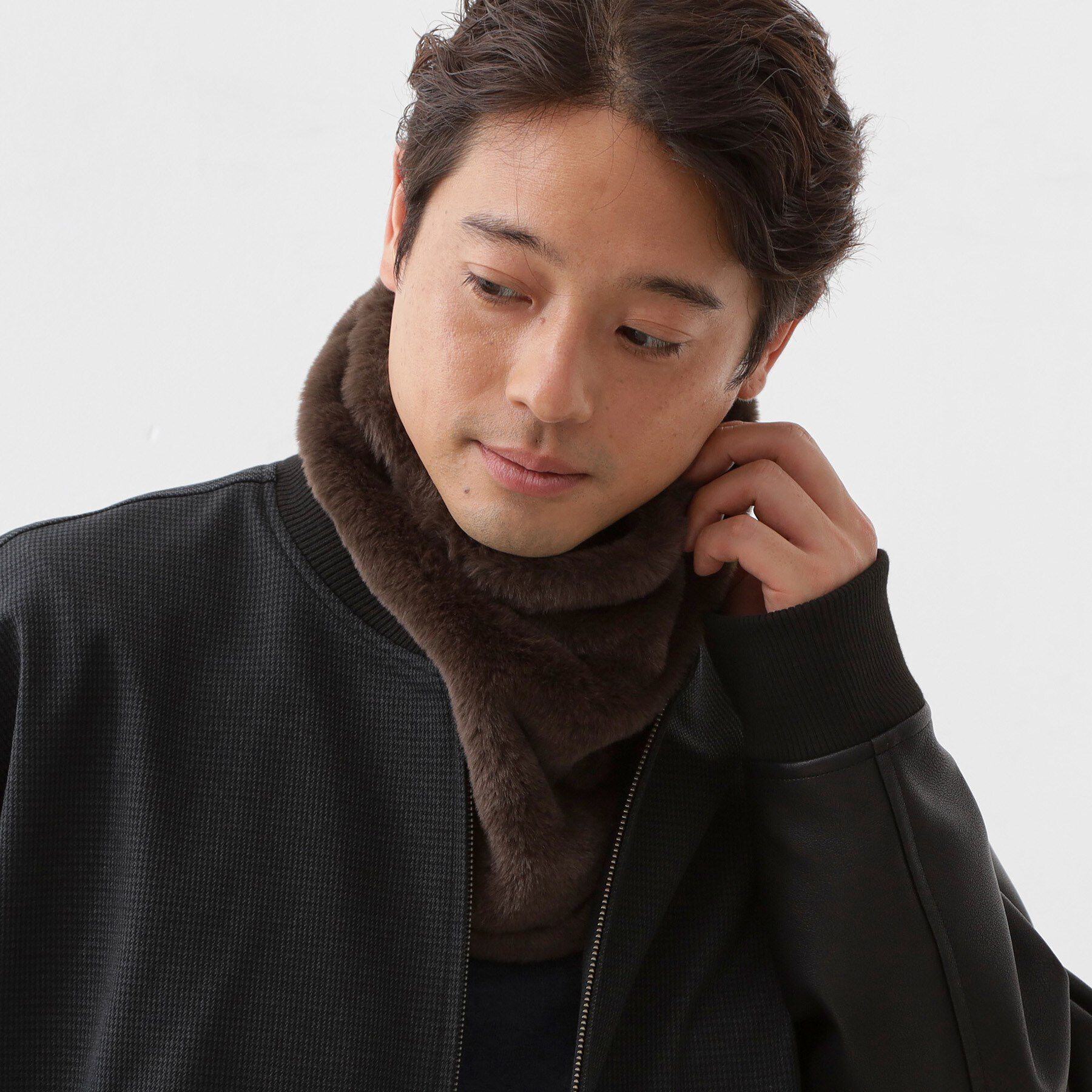 THE SHOP TK「リバーシブルフェイクファーネックウォーマー」|スヌード|