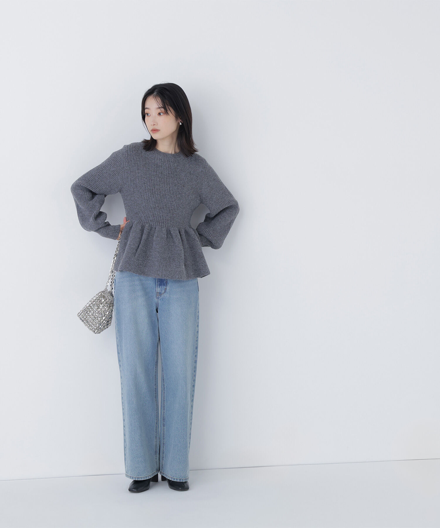  「フォルムペプラムニット」|ニット・セーター|