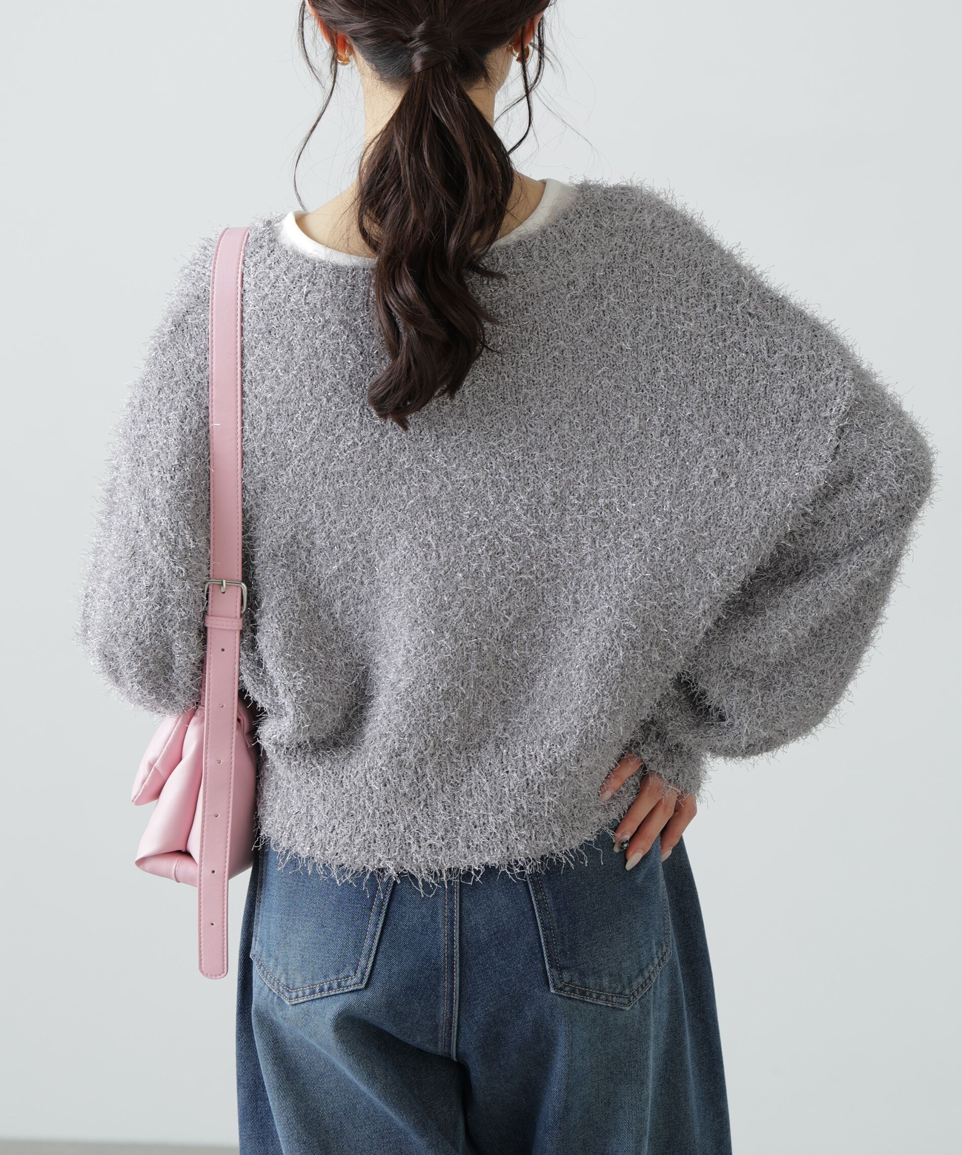  「ラメフェザーカーディガン」|ニット・セーター|