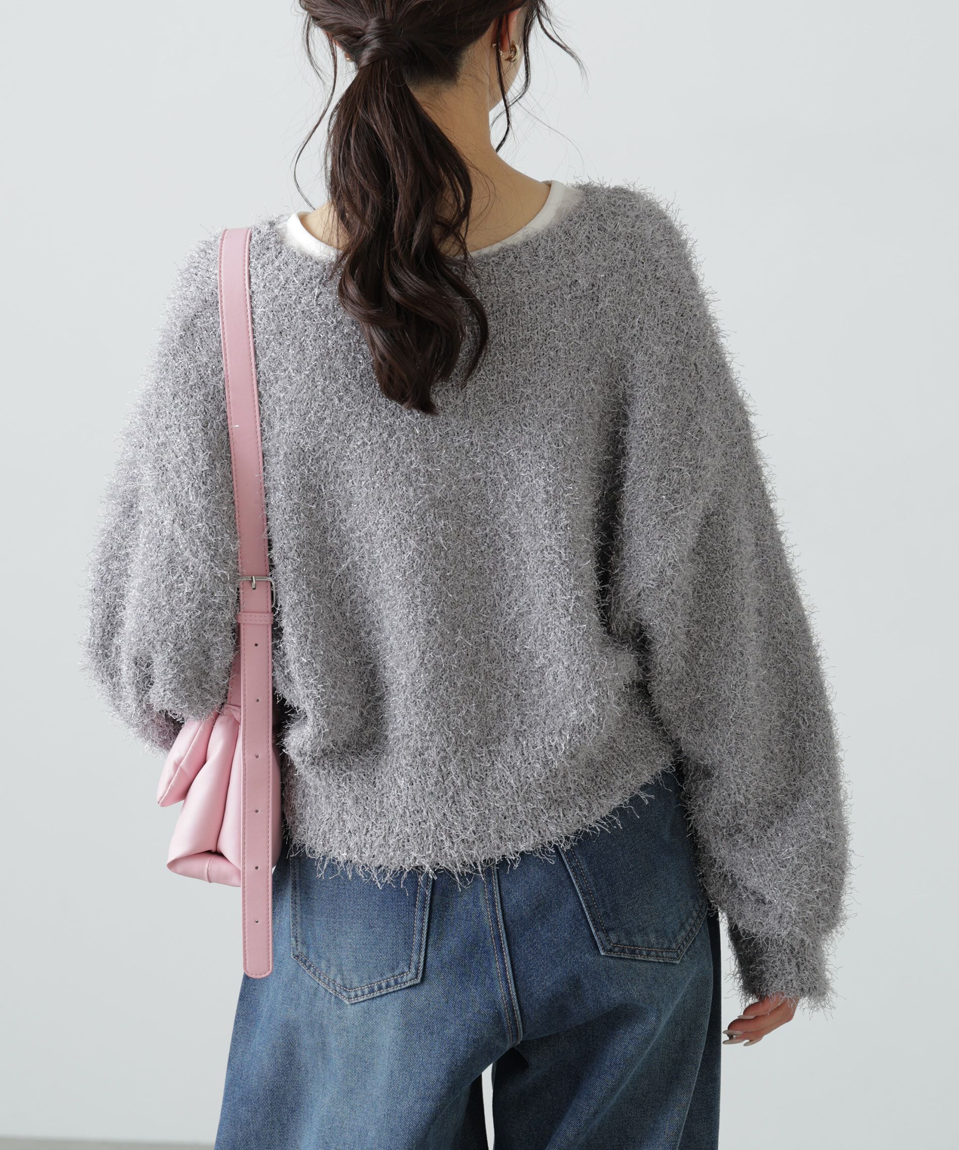  「ラメフェザーカーディガン」|ニット・セーター|