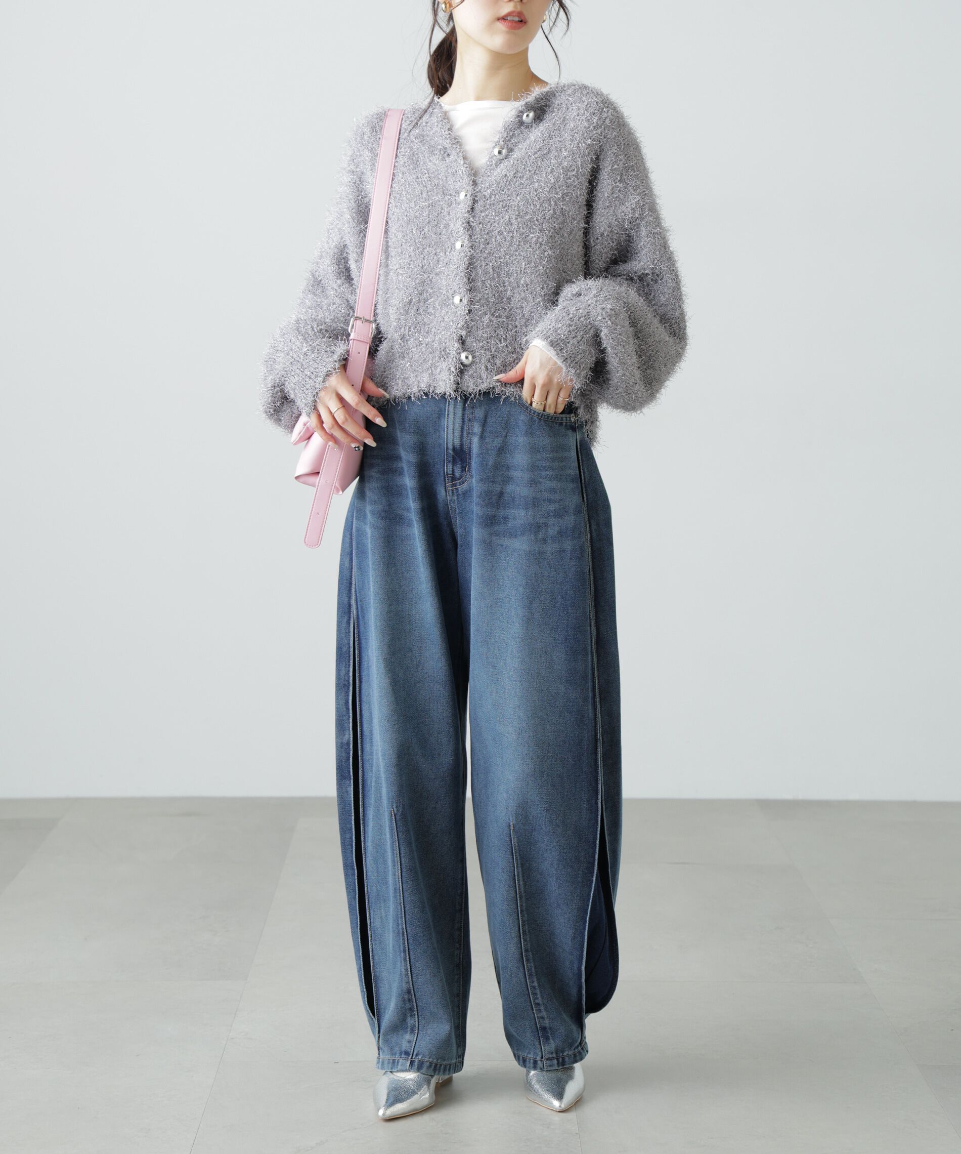  「ラメフェザーカーディガン」|ニット・セーター|