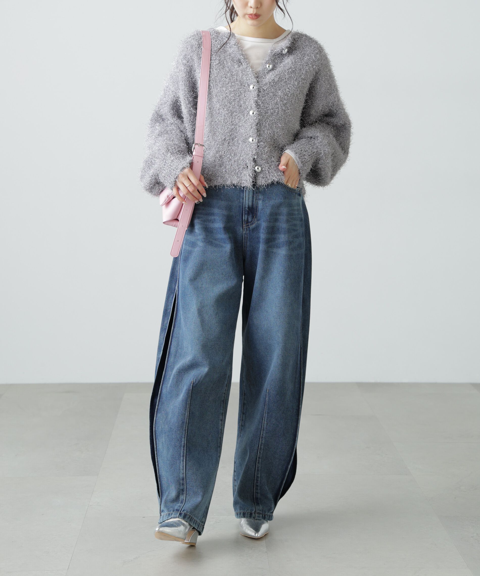  「ラメフェザーカーディガン」|ニット・セーター|