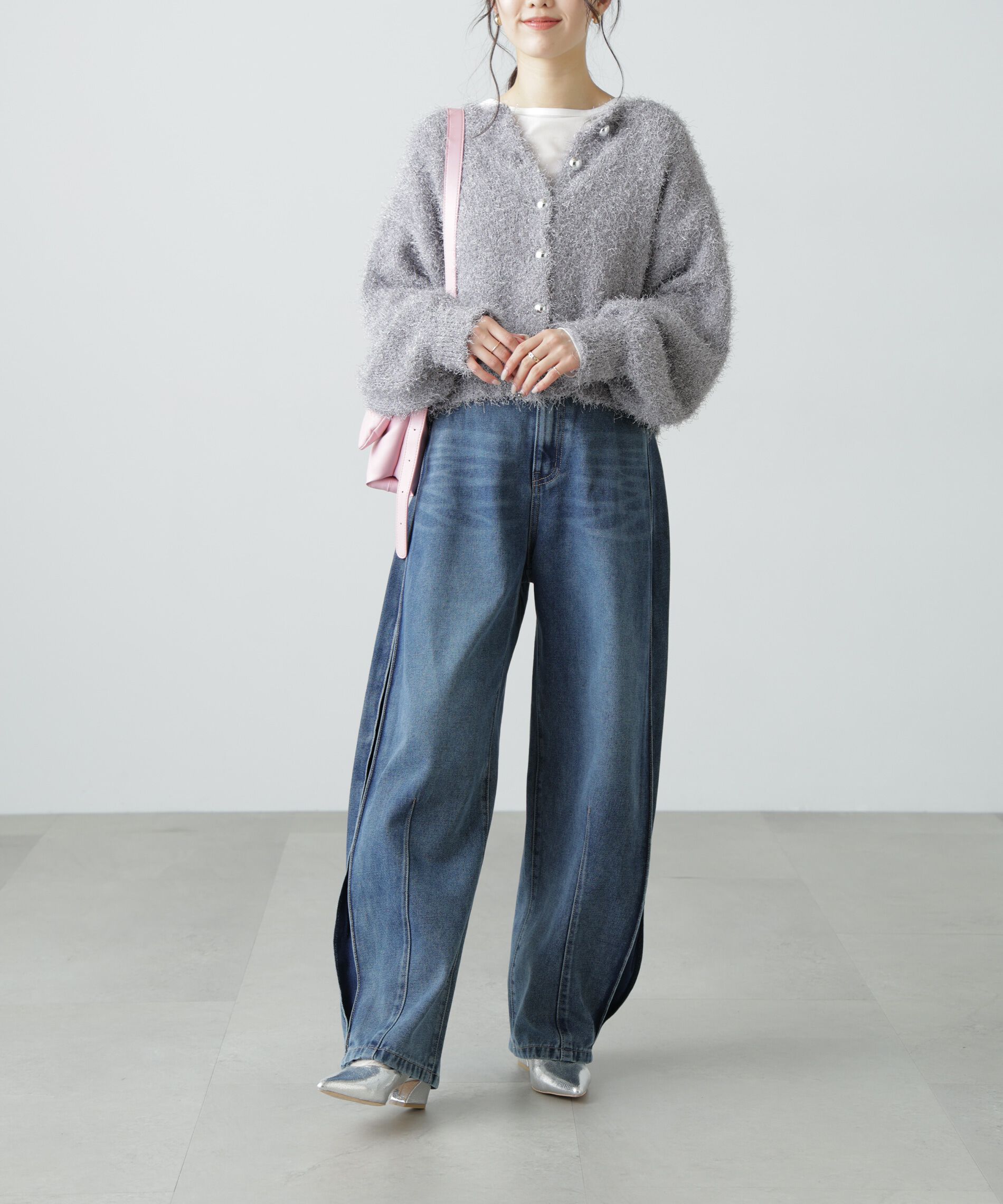  「ラメフェザーカーディガン」|ニット・セーター|