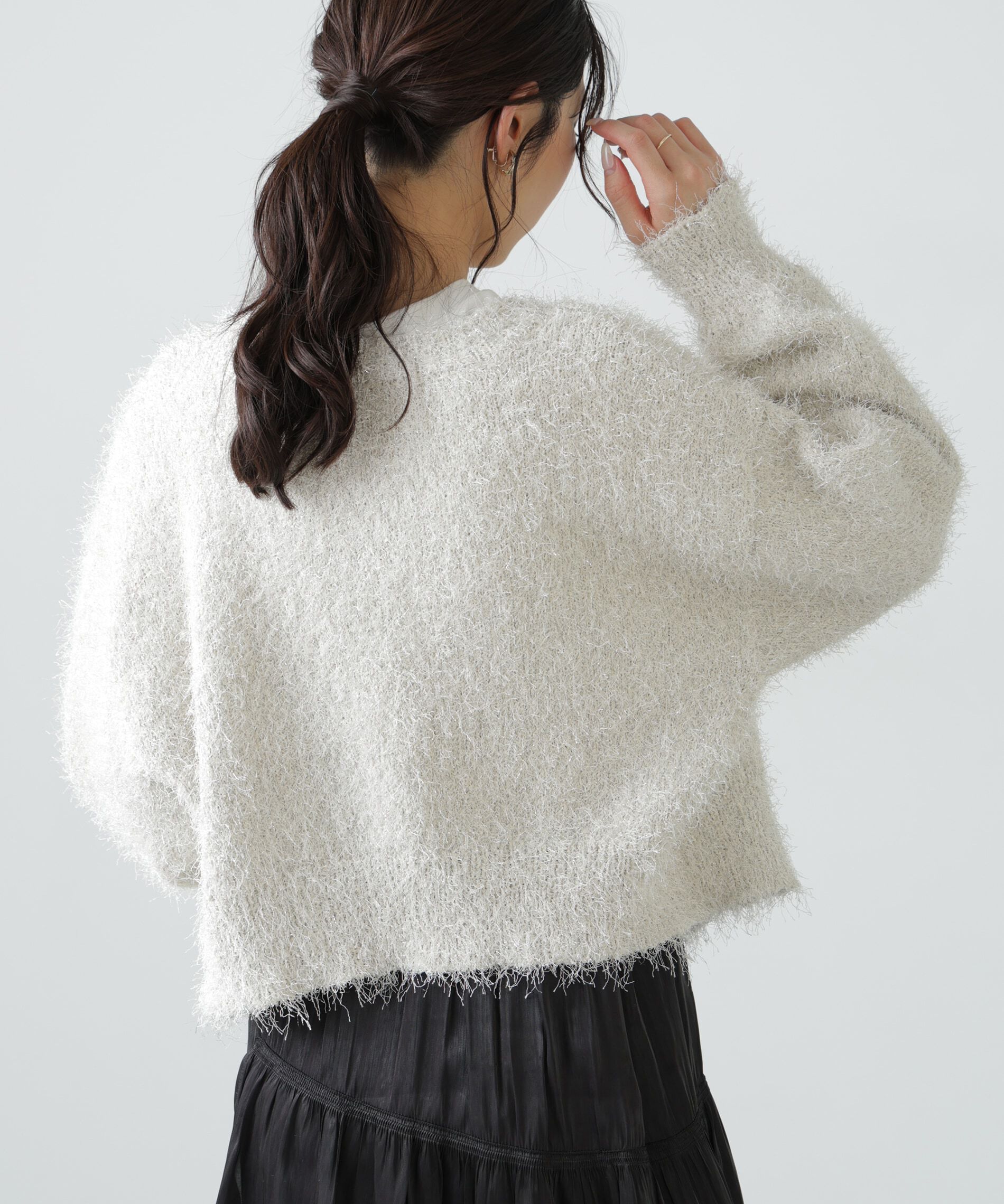  「ラメフェザーカーディガン」|ニット・セーター|