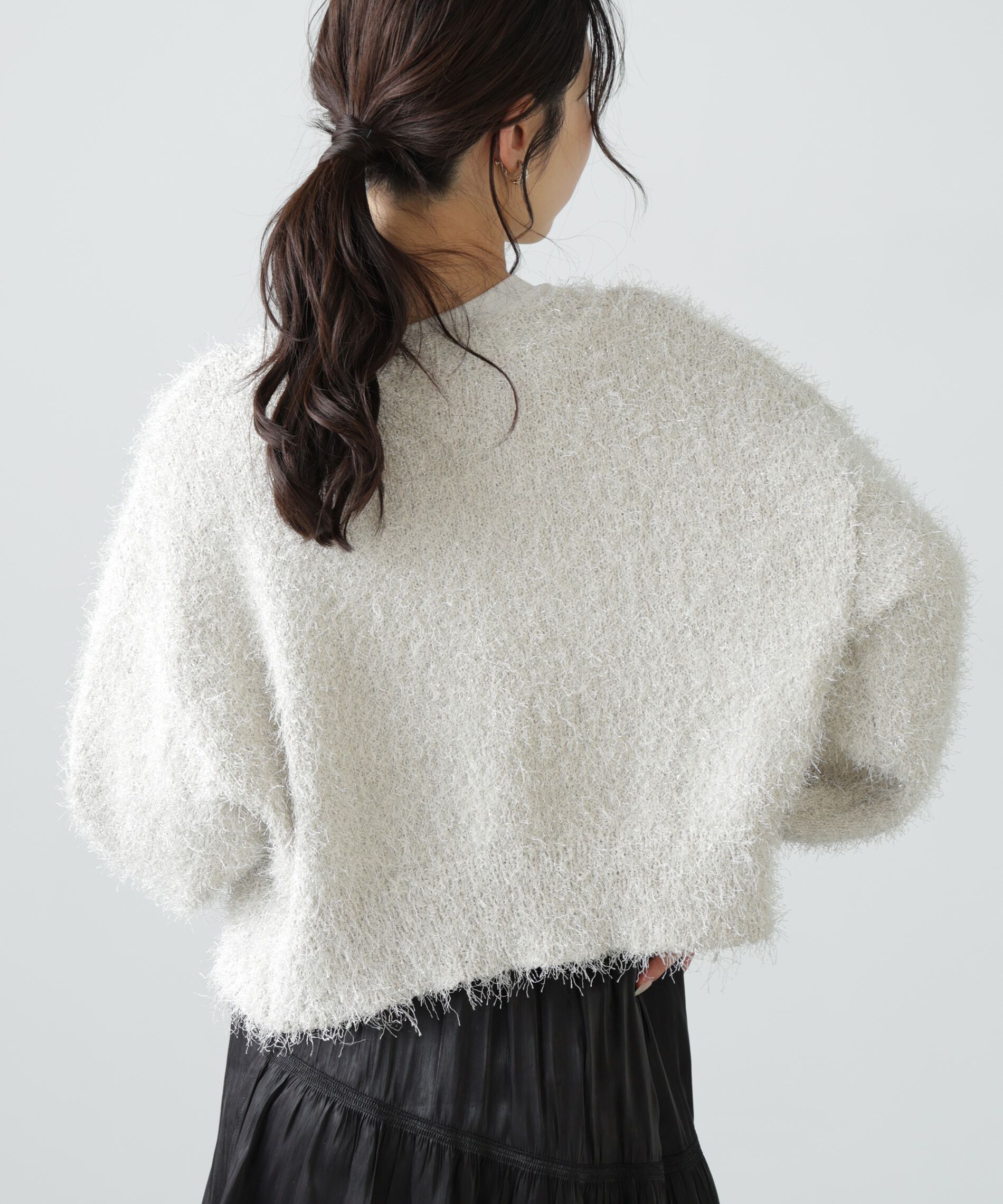  「ラメフェザーカーディガン」|ニット・セーター|