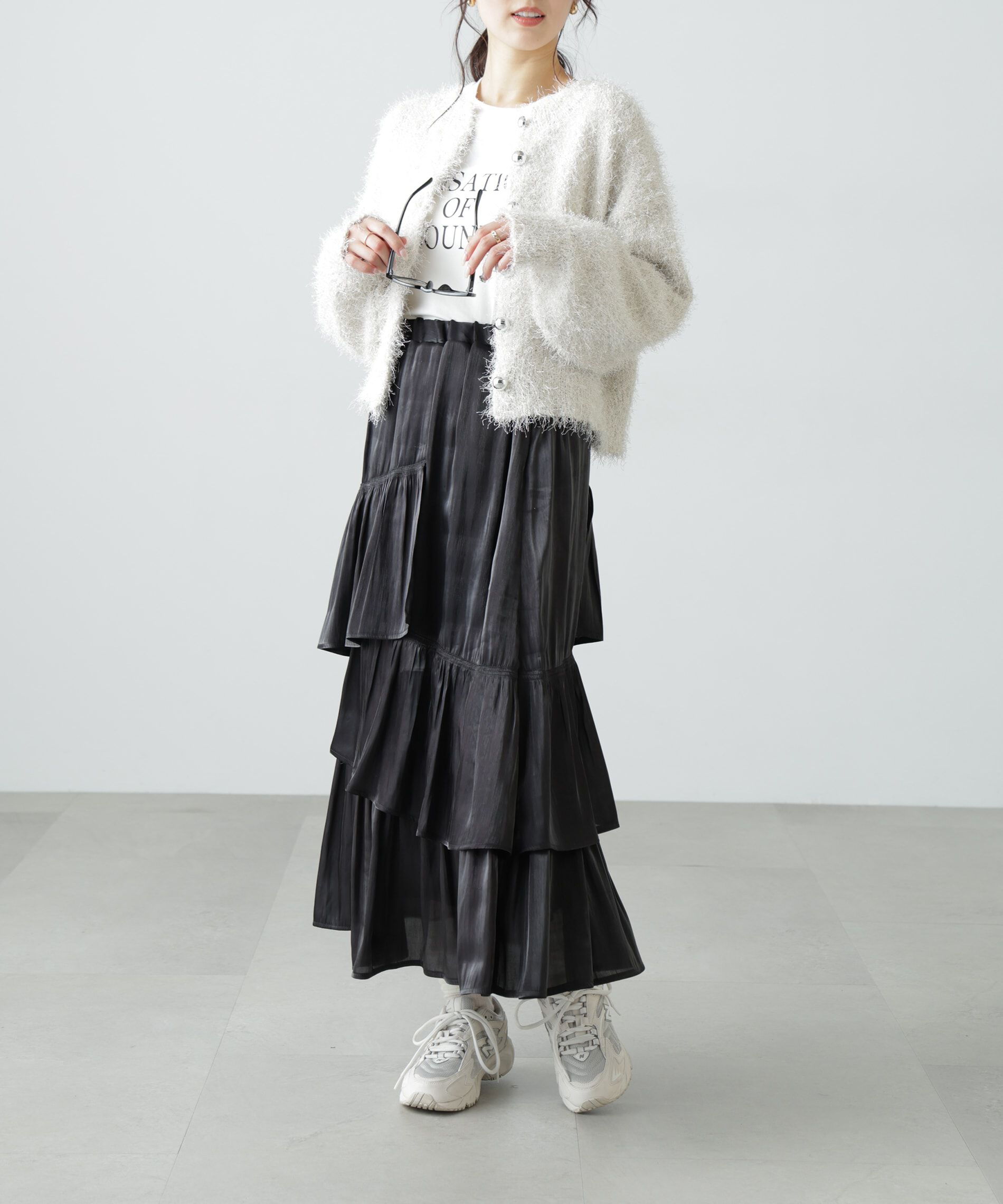  「ラメフェザーカーディガン」|ニット・セーター|