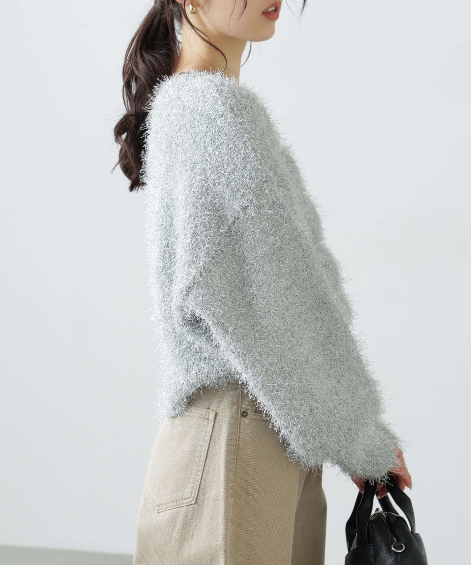  「ラメフェザーカーディガン」|ニット・セーター|