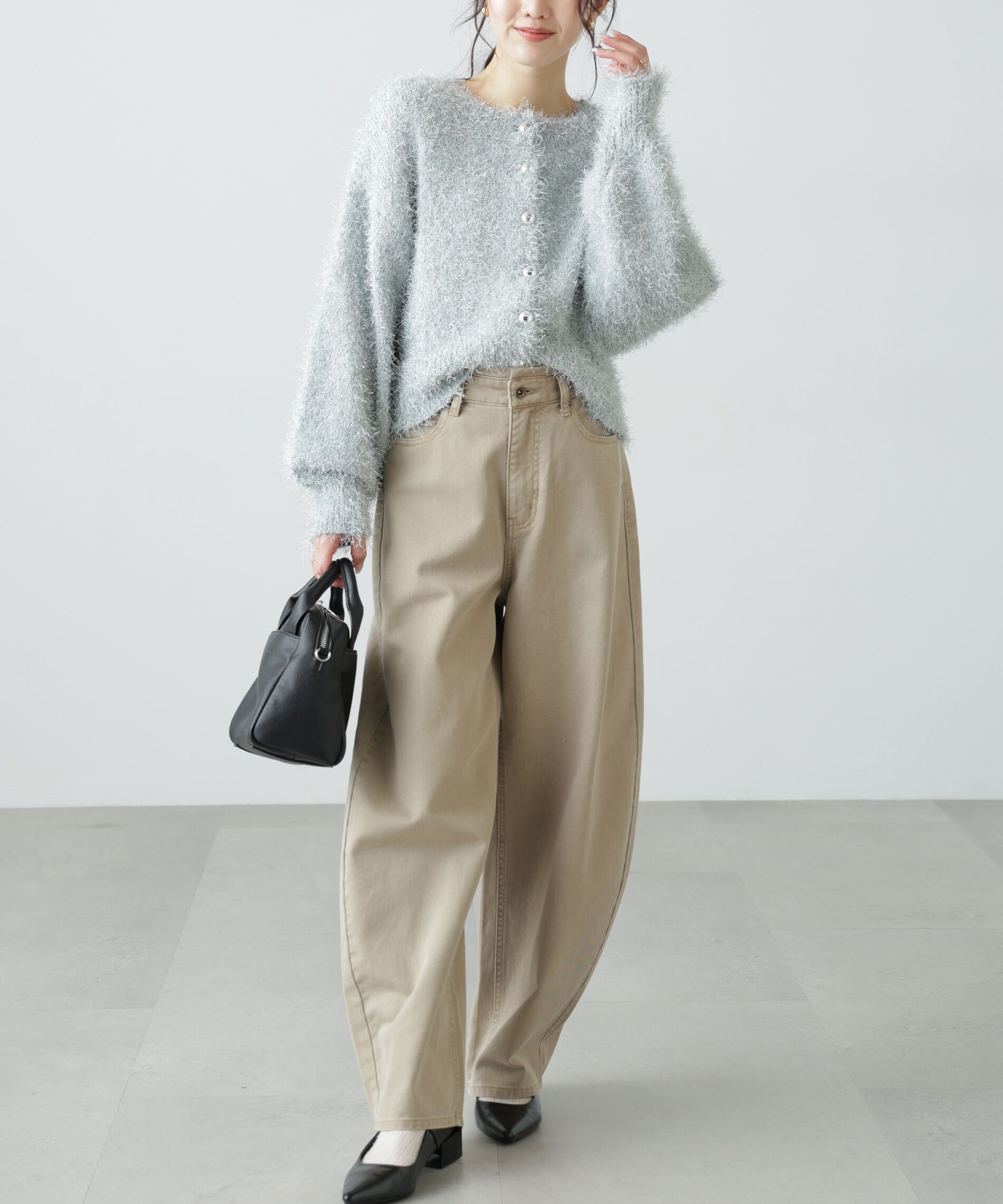  「ラメフェザーカーディガン」|ニット・セーター|