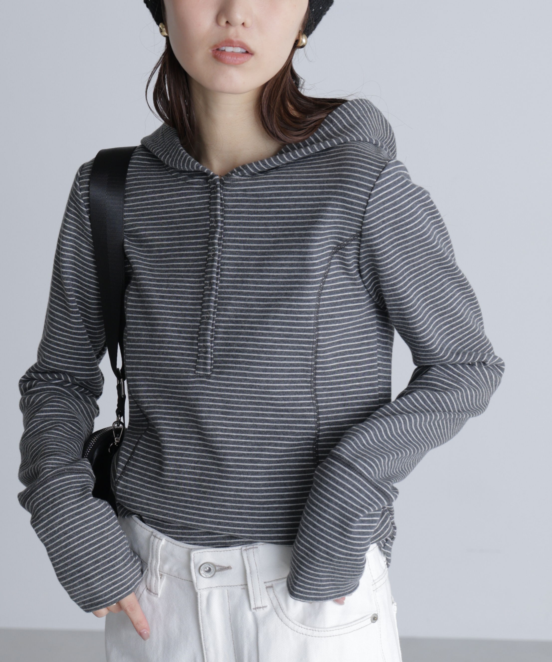  「スキッパーカットソーフーディー」|Tシャツ・カットソー|グレーベース 1