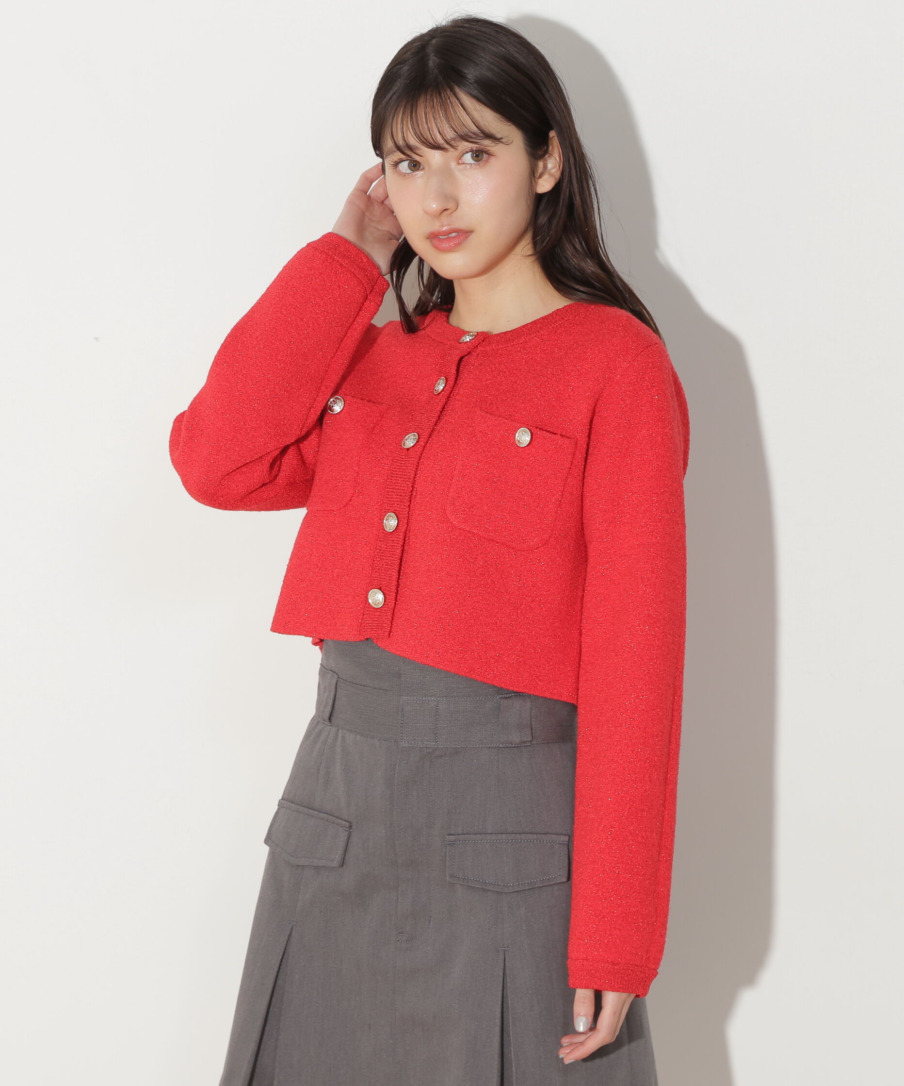  「ブークレーニットジャケット」|ニット・セーター|