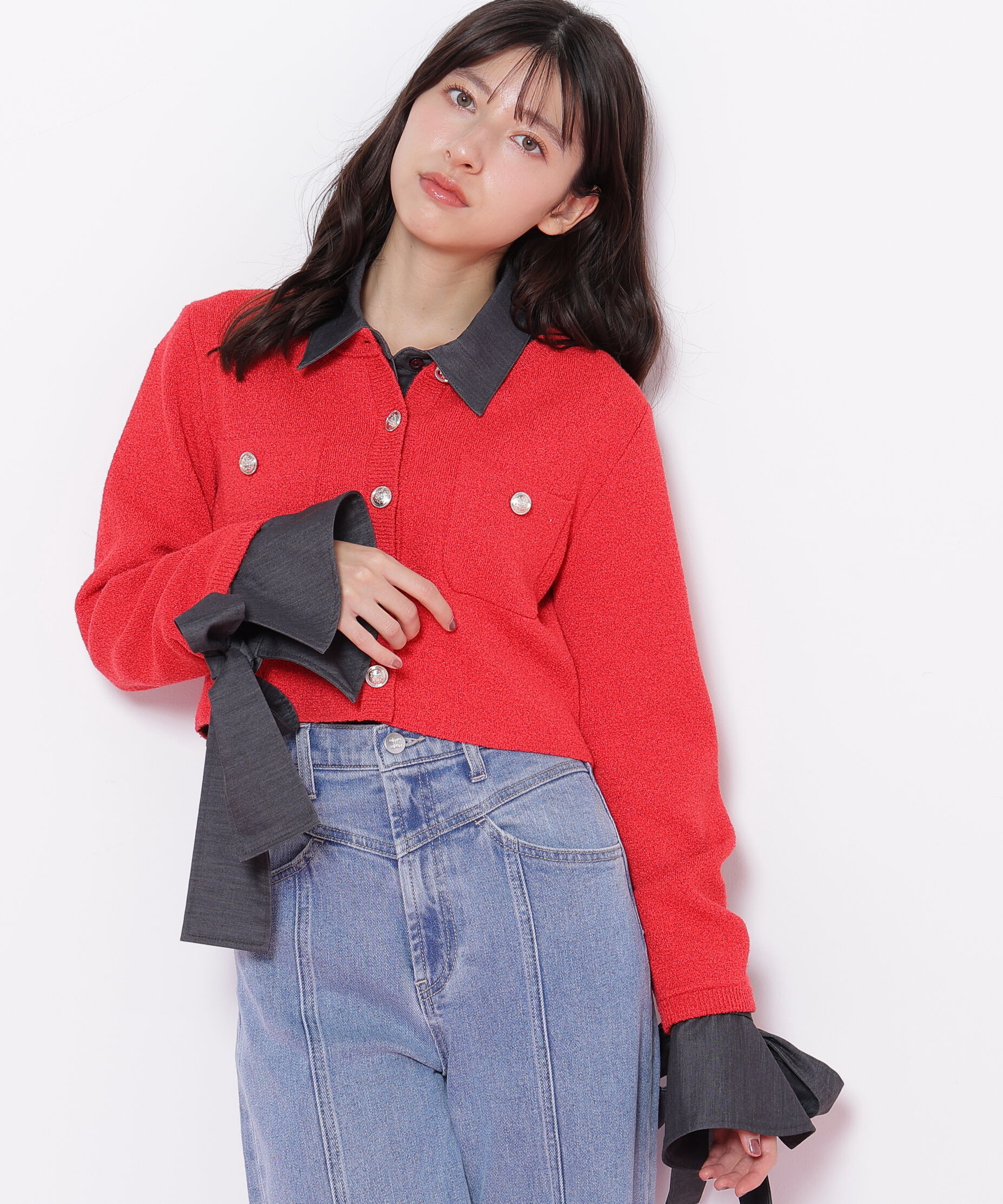  「ブークレーニットジャケット」|ニット・セーター|