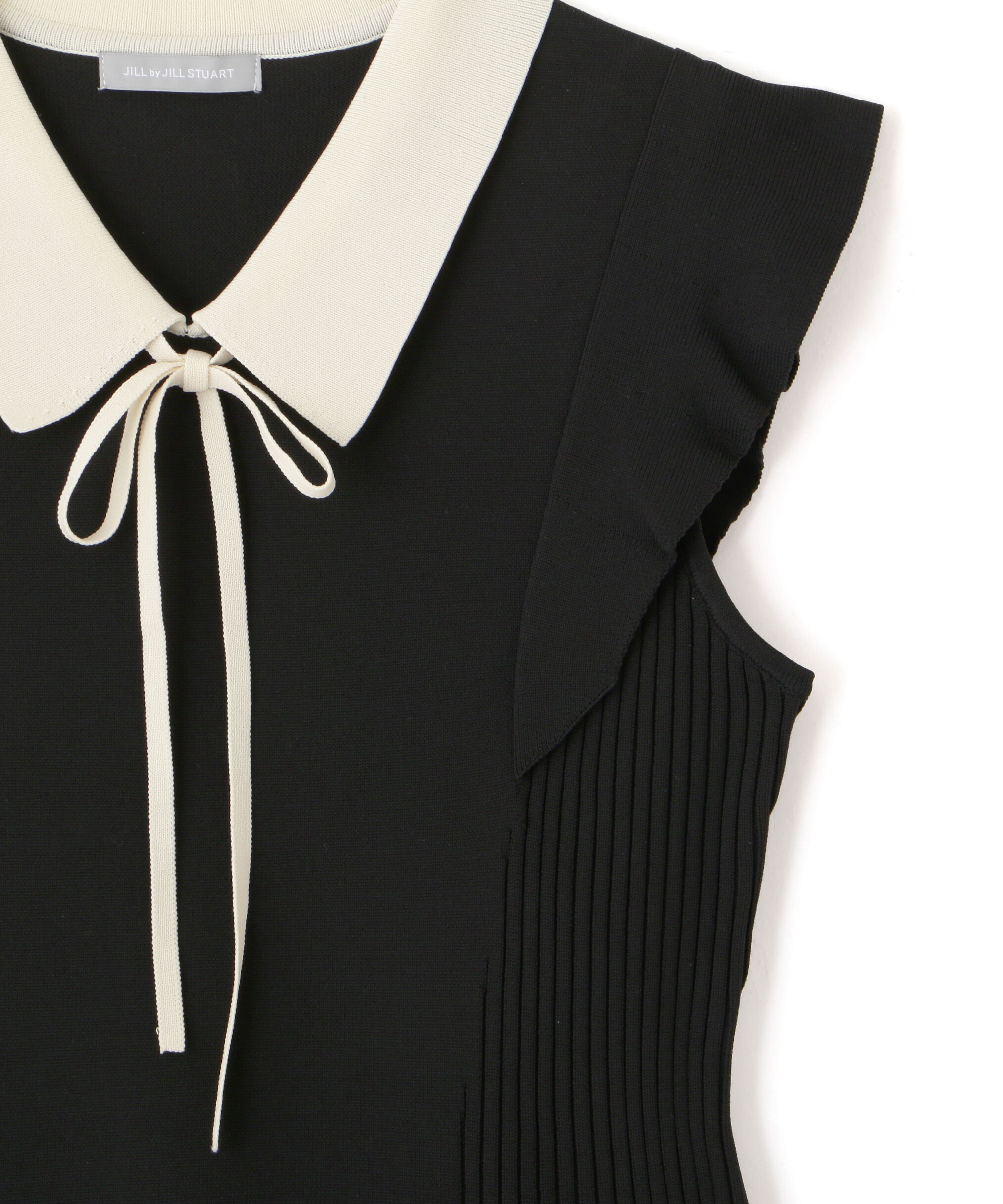  「コルセットリブ襟付きニットワンピース」|ワンピース|