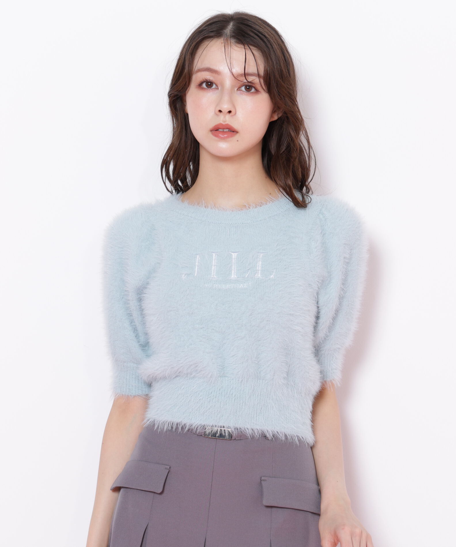  「ロゴ刺繍シャギーニット」|ニット・セーター|ミント