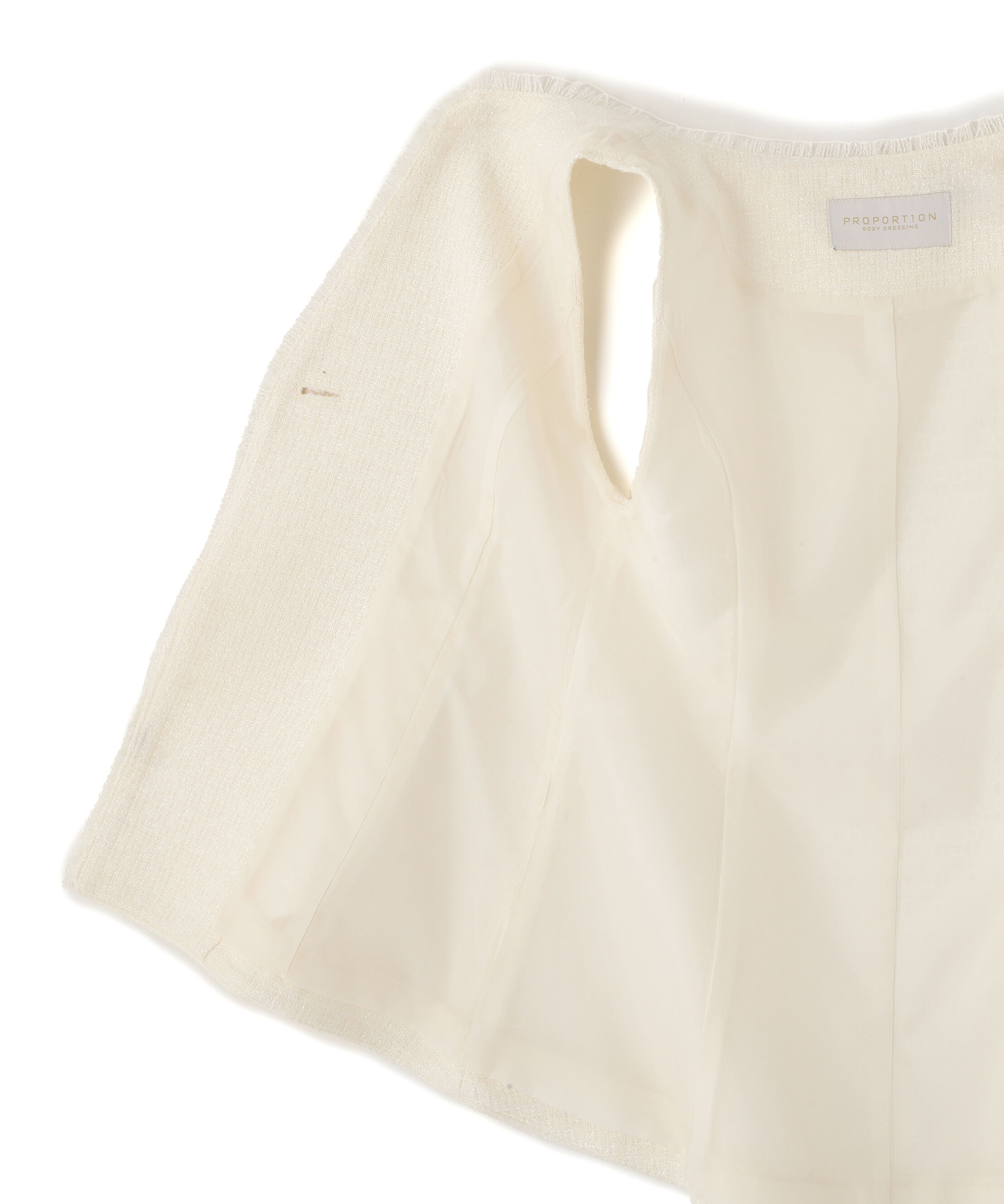 PROPORTION BODY DRESSING「ニュアンス釦ツイードジレ 25AW」|ブルゾン・スタジャン|