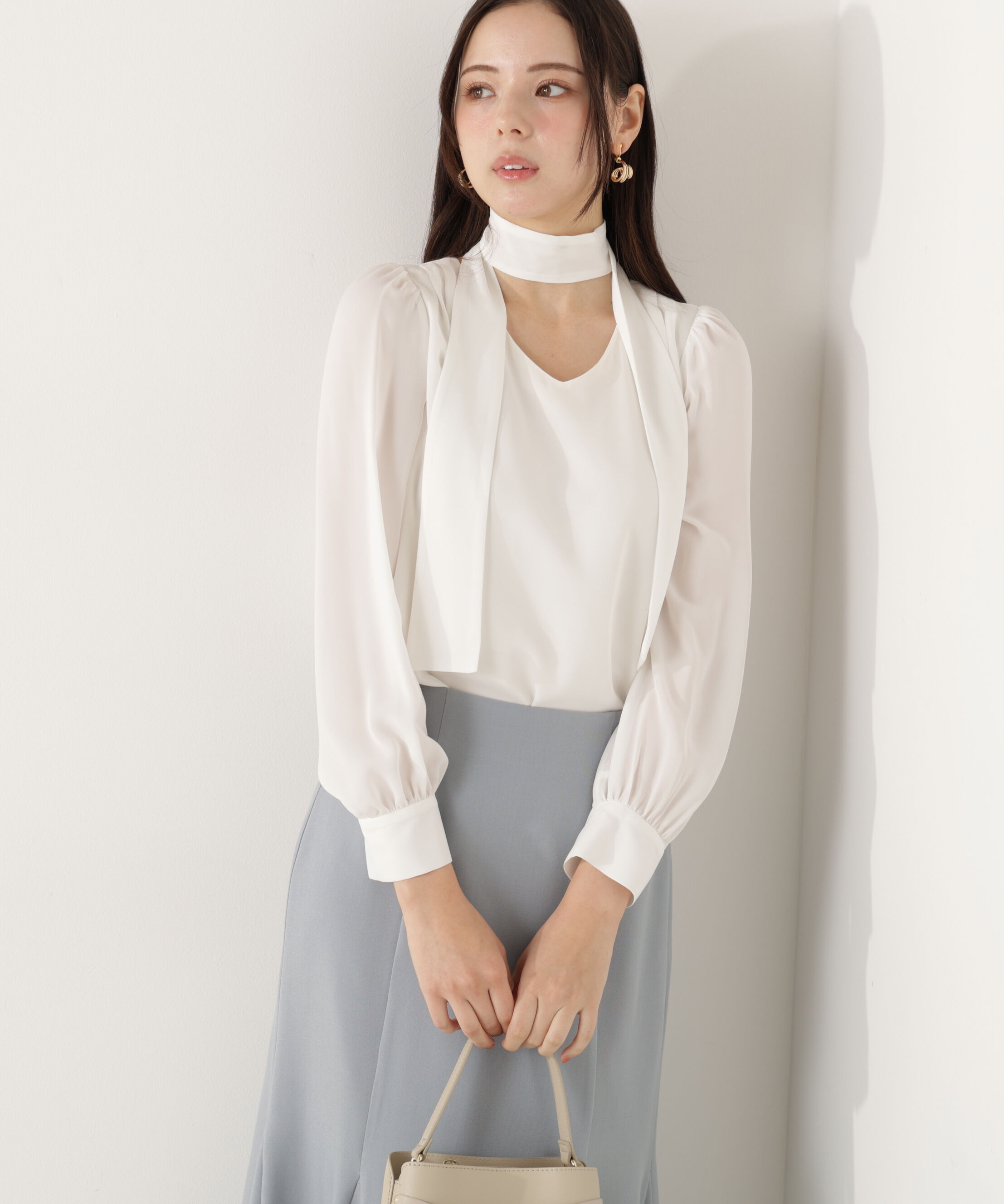 PROPORTION BODY DRESSING「＜ウォッシャブル＞2wayリボンタック付きブラウス」|シャツ・ブラウス|