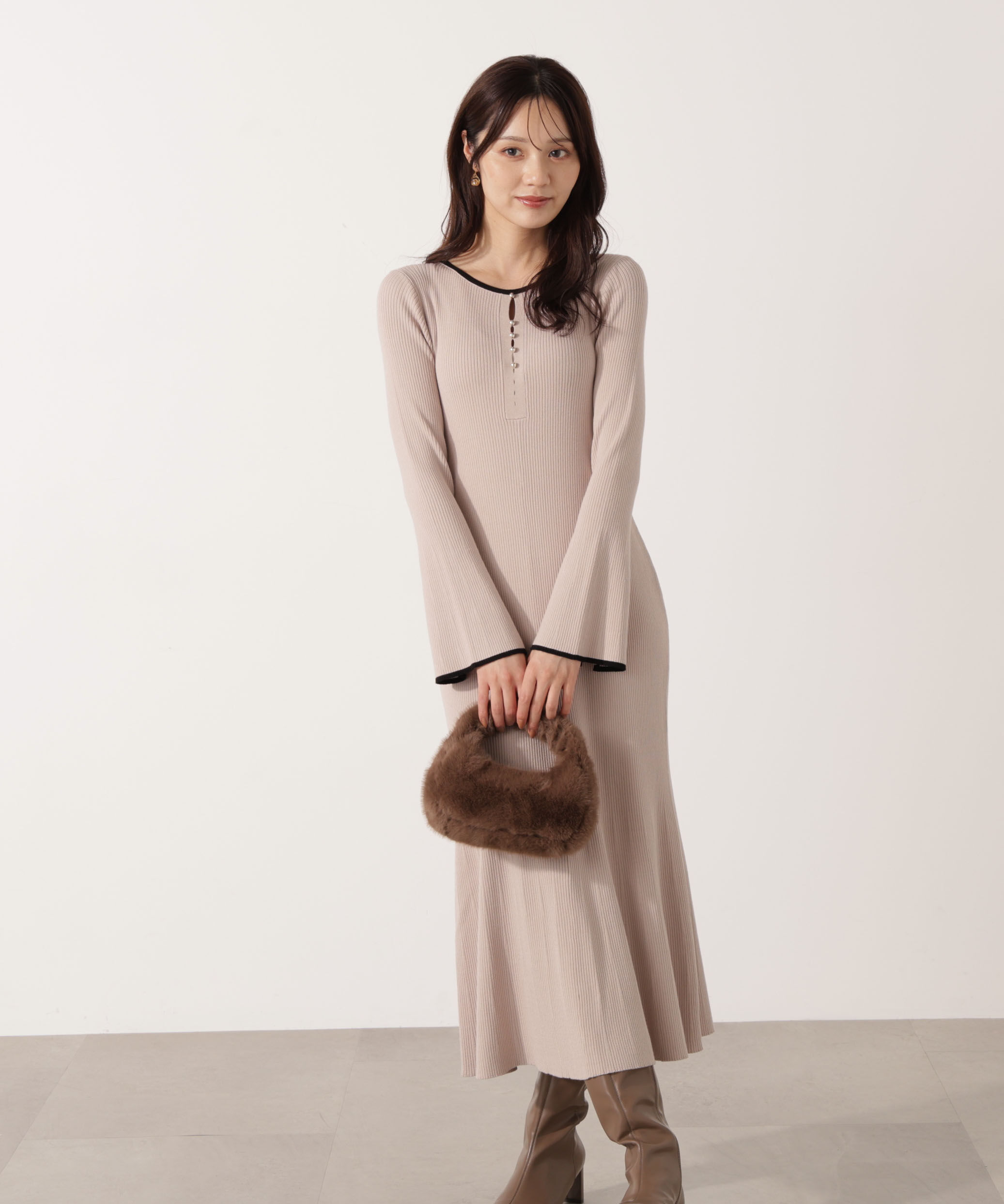 PROPORTION BODY DRESSING「ボタンディテール前後2wayワンピース 25AW」|ワンピース|