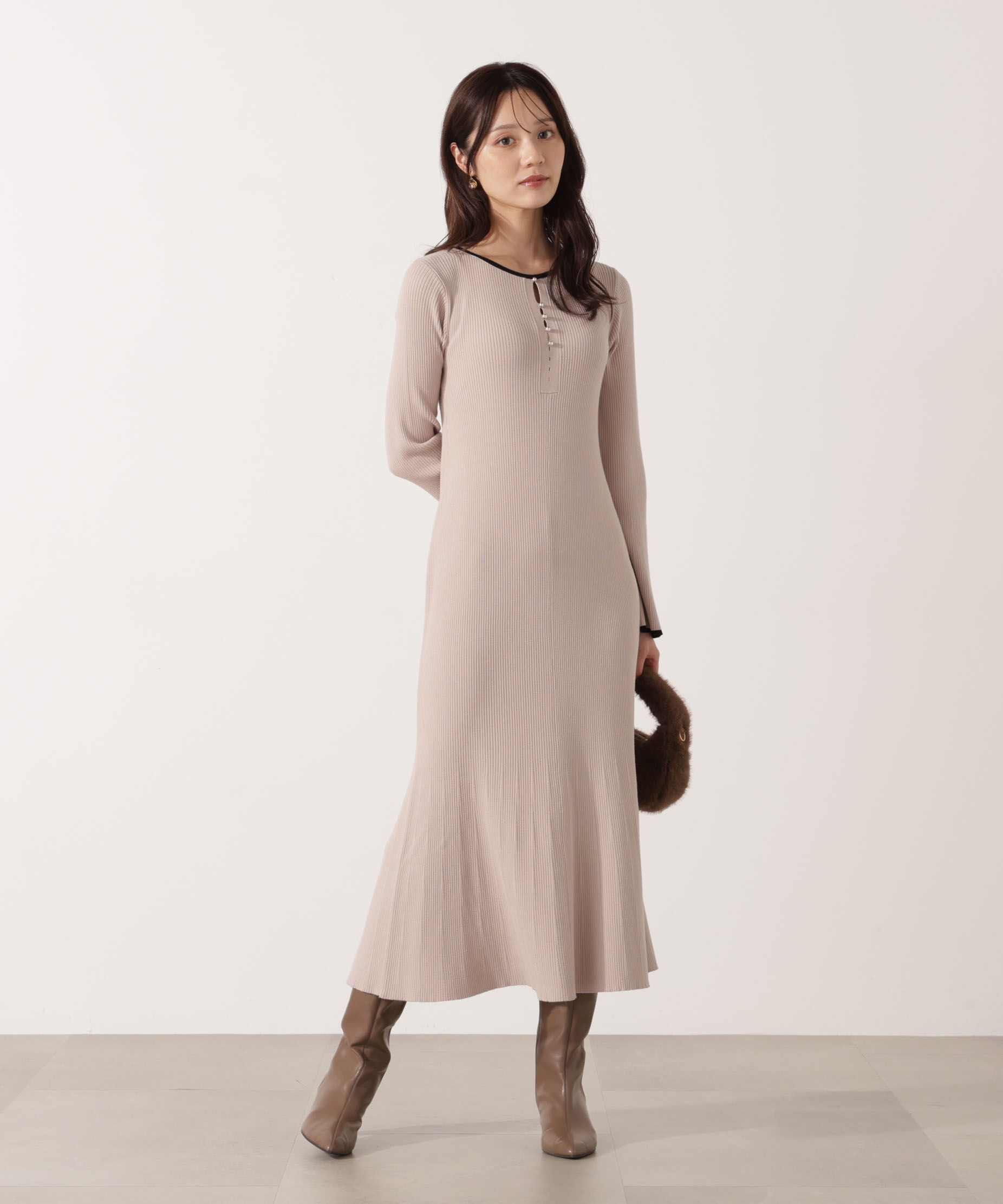 PROPORTION BODY DRESSING「ボタンディテール前後2wayワンピース 25AW」|ワンピース|