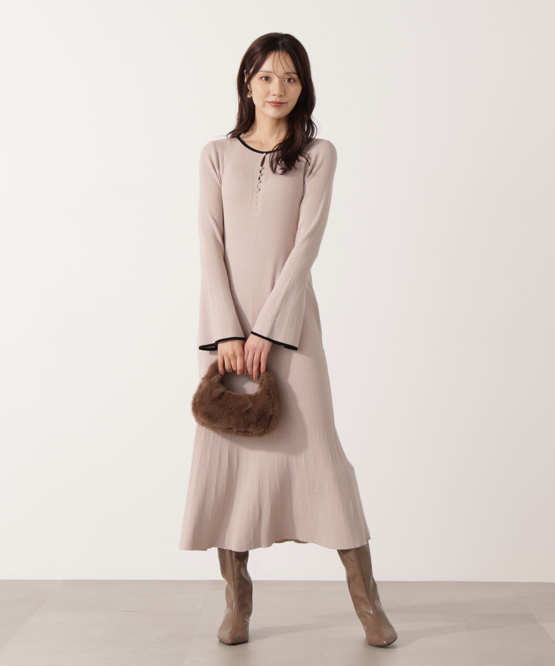 PROPORTION BODY DRESSING「ボタンディテール前後2wayワンピース 25AW」|ワンピース|