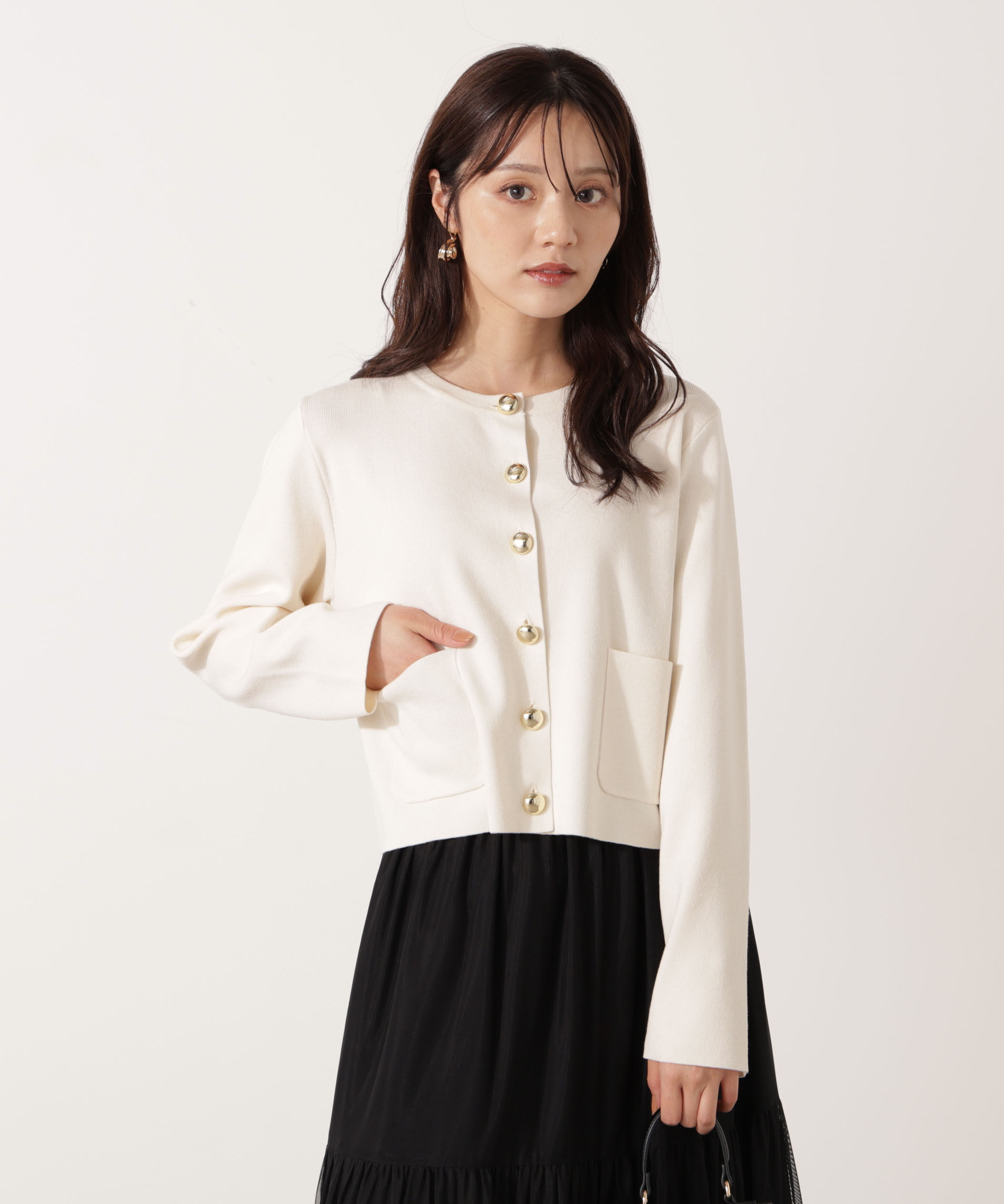 PROPORTION BODY DRESSING「＜ハンドウォッシャブル＞シルク混ニットカーディガン」|カーディガン|